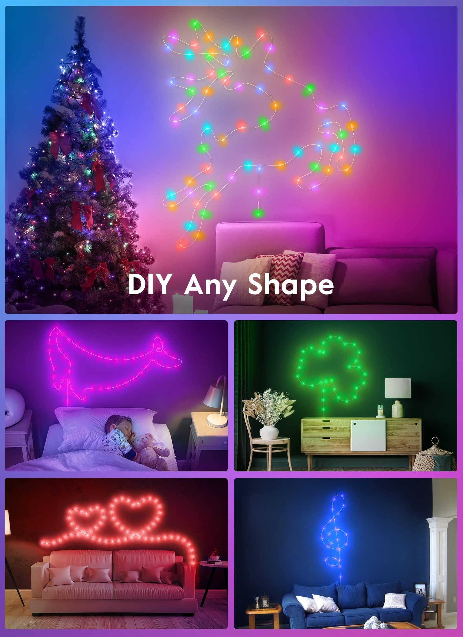 Minetom Fairy Lights Color Changing - 33FT 100 LED String Lights with Remote,11 Modes, USB Fairy Lights Indoor,Waterproof Hallow