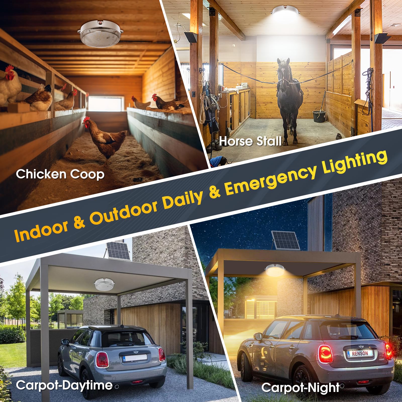 Sunbonar Solar Ceiling Lights (2 Pack) - Dimmable 3000K/4000K/6000K With Remote