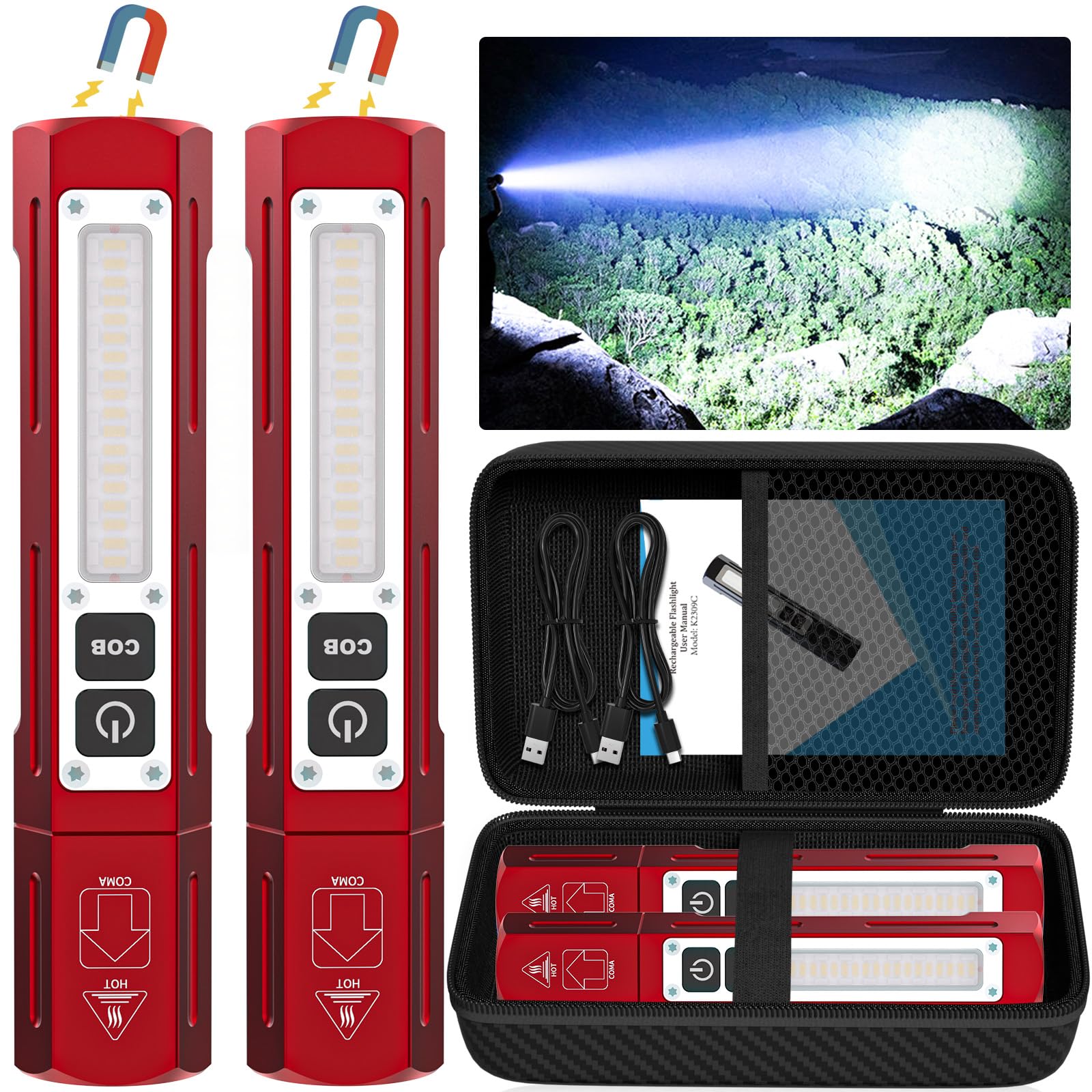 Banral Rechargeable Flashlights High Lumens - Super Bright Small Pocket Magnetic Flashlight, 8 Modes LED Tactical Flash Light, D