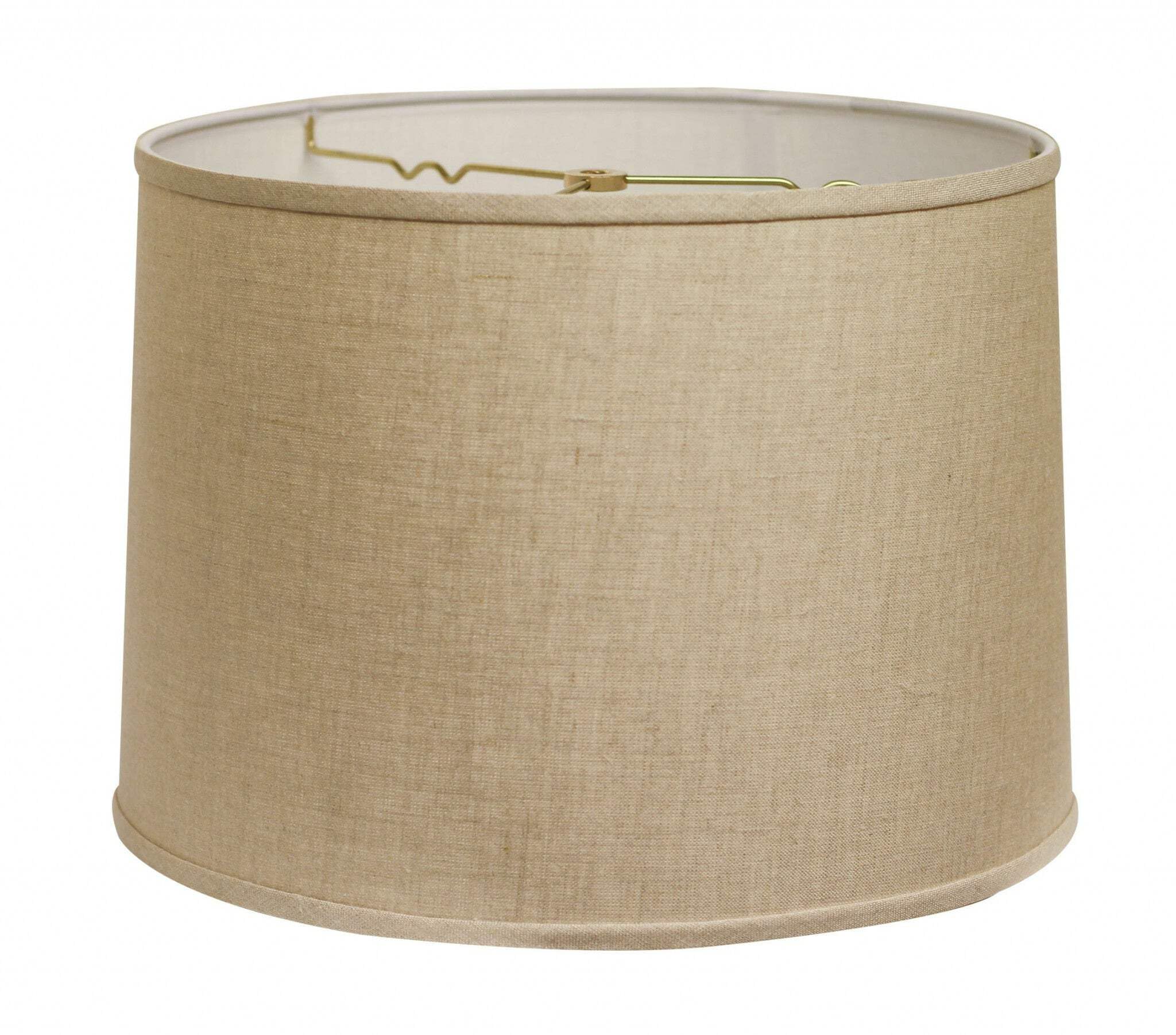 Homeroots 470168 13 In. Dark Wheat Throwback Drum Linen Lampshade Heather