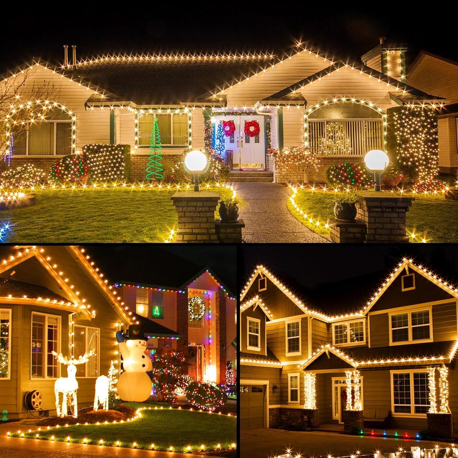 Brightown C9 Christmas Lights - 200 LED, 162 FT, Waterproof, 8 Modes, Warm White