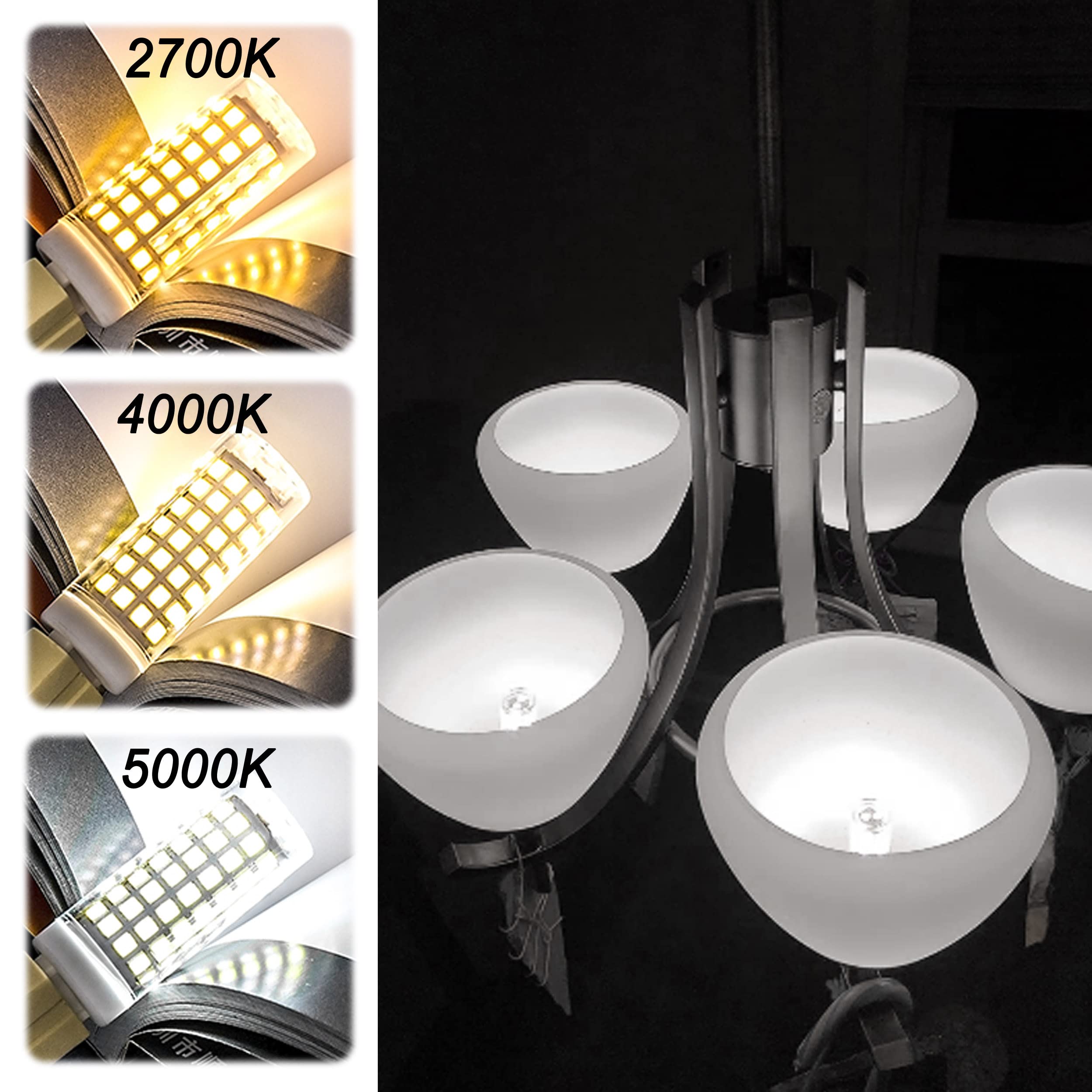 ALIDE E12 LED Bulbs 60W Equivalent, Daylight White 5000K, 6W, 550 Lumen, Non-dimmable, 10 Pack, Candelabra