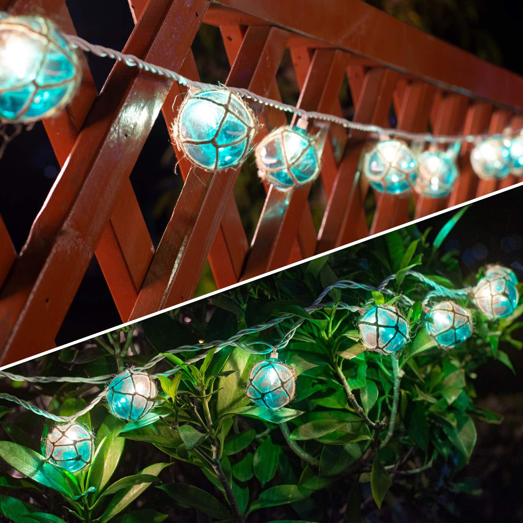 Nautical String Lights, Beach Theme Float Lights Set Of 10 Blue G50 Beach String Lights For Ocean Themed Decor,Fishing Fairy Lights Adding Flare Of Coast Room Decor