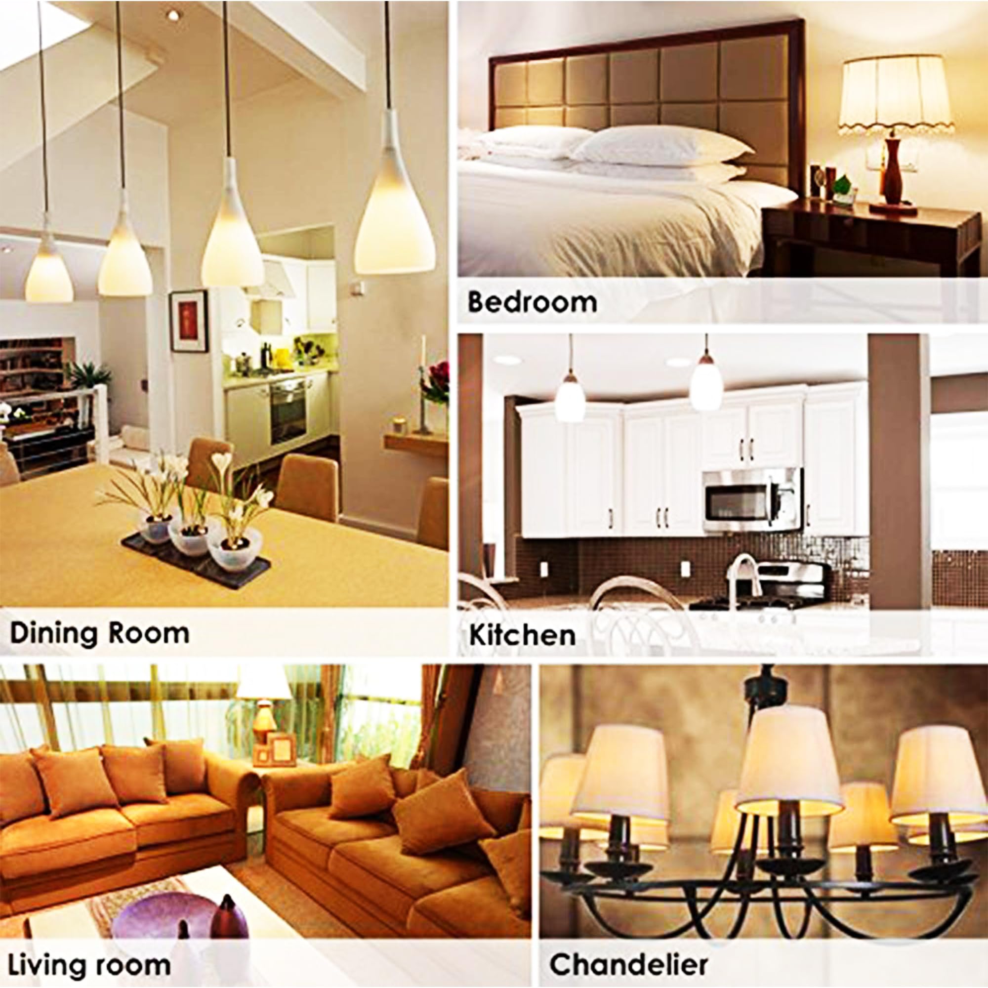 Grensk E12 Candelabra Tubular LED Bulbs, 3W Equivalent to 25W, 2200K Warm Light, Glass, 6 Pack, Vintage Amber Filament