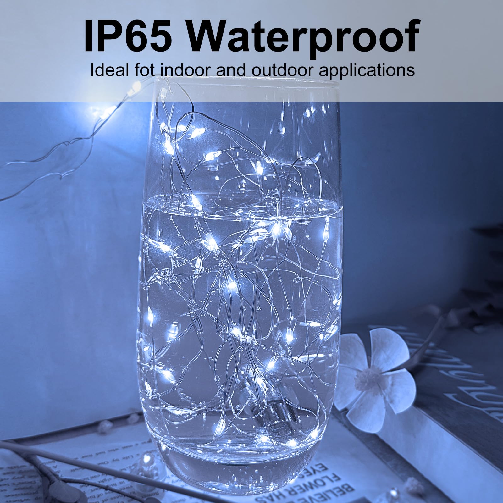 12 Pack Led Fairy Lights - White, Battery Operated Led Silver Wire String Lights, 7Ft 20Led Mini Firefly Starry String Lights Waterproof Led Twinkle Lights For Mason Jar Diy Christmas Decor