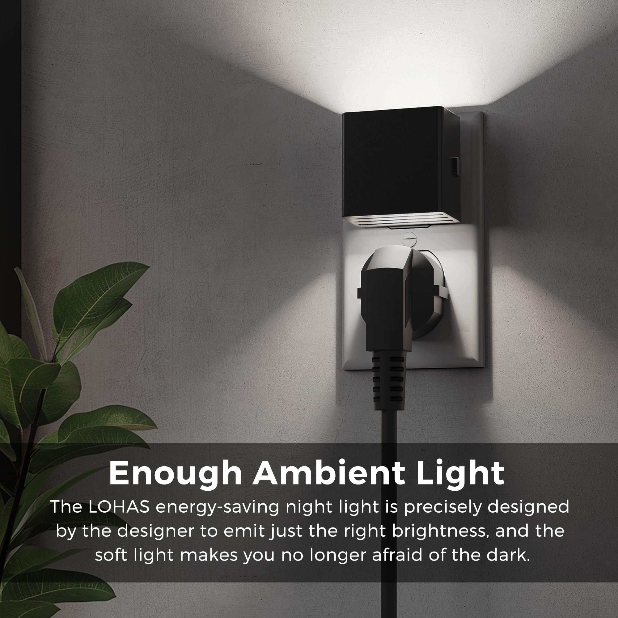 L Lohas Led Night Light,Night Lights Plug Into Wall,[2-Pack]Dimmable Night Light With Light Sensor,5000K Daylight White,Modern H