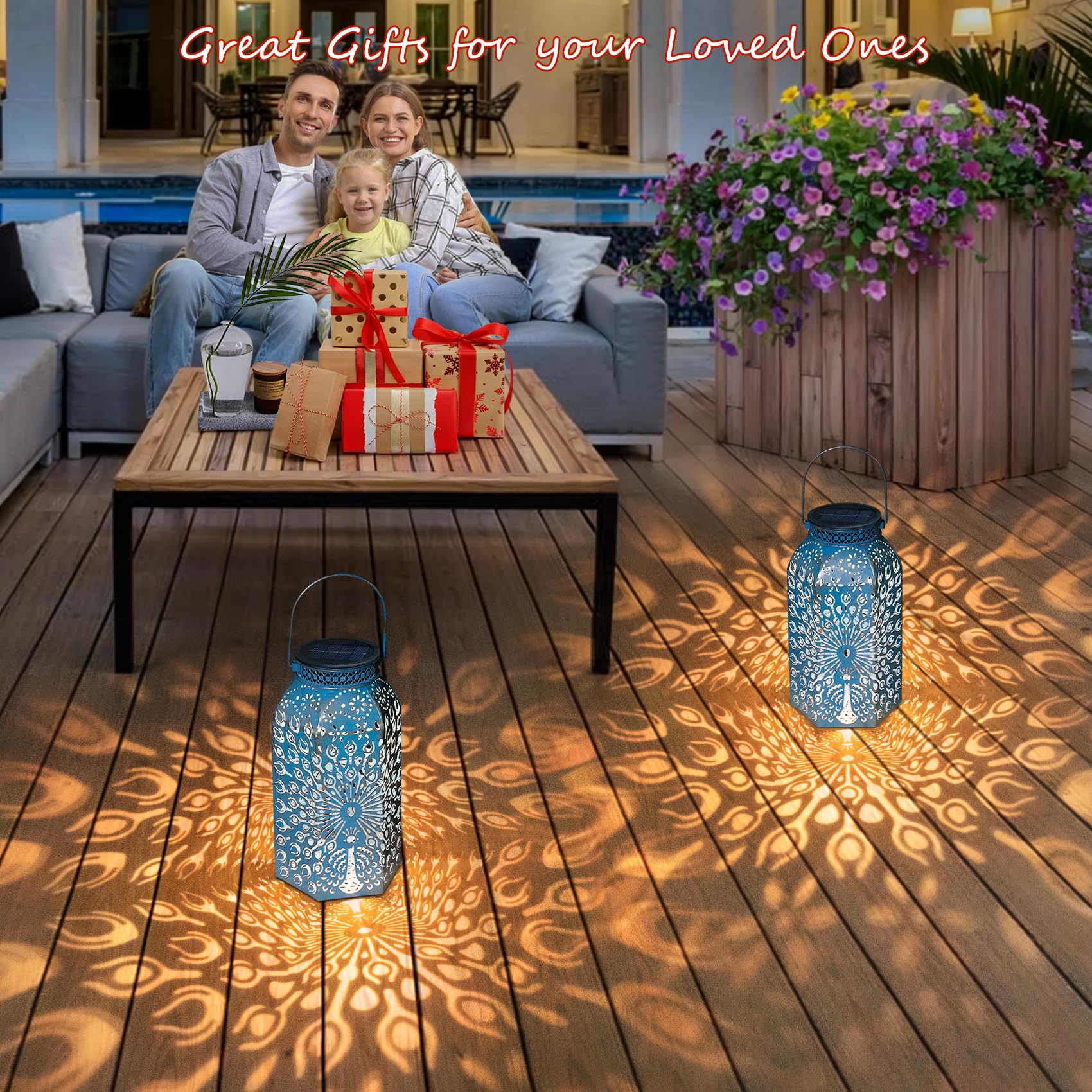 Outdoor Solar Lanterns Waterproof Peacock Garden Gifts Women Mom, Big Solar Lights, Garden Decor, Yard Art, Outside, Patio Ornam