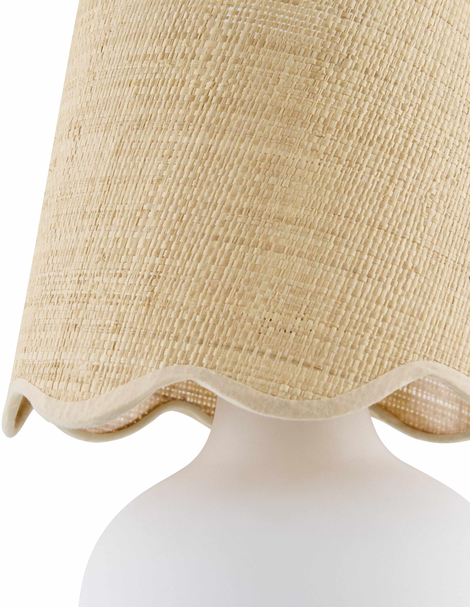 Hauteloom Theisseil Table Lamp, Ceramic, 13inH x 8inW x 8inD, White/Beige/Clear, Model TXCHMC2-057