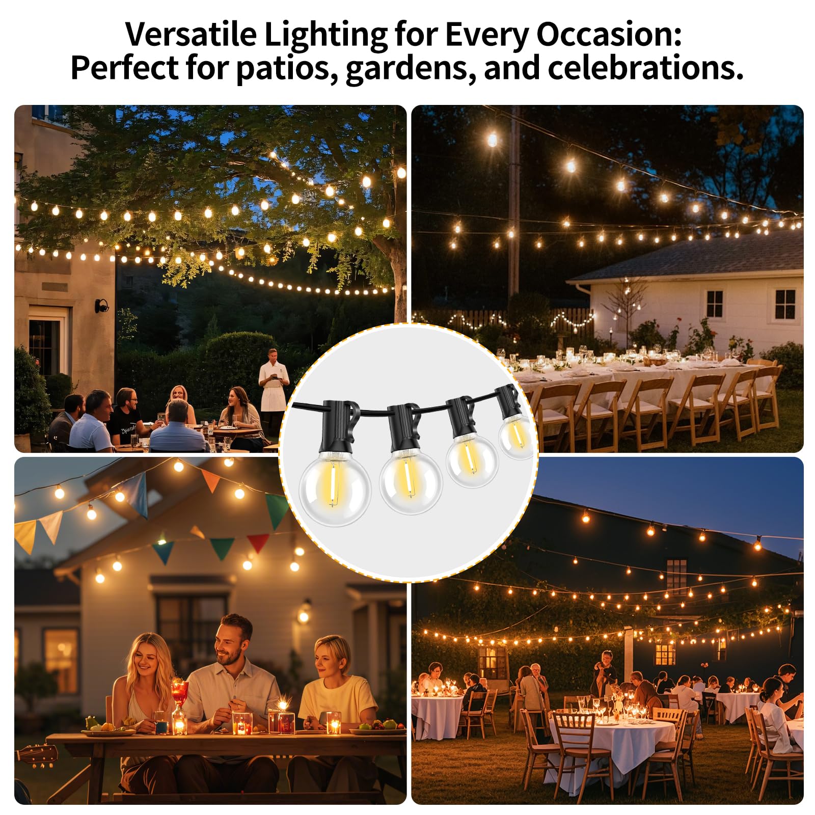 Hobbynors 10Pack G40 Led Globe Replacement Bulbs,Long-Lasting Vintage Style,Shatterproof,Outdoor Ready For String Lights,0.6W En
