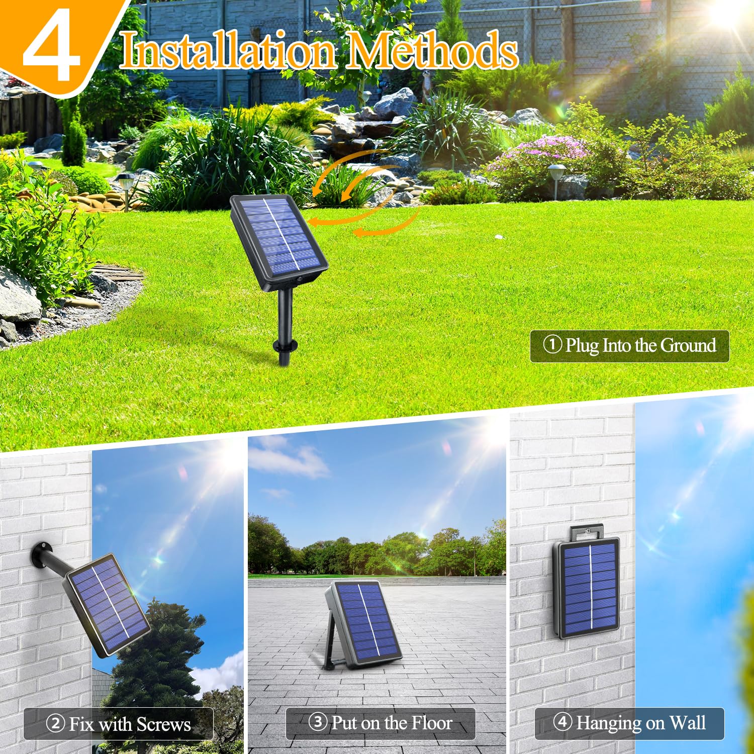 Ollny Solar String Lights Outdoor, 2 Pack Total 80Ft 240Led Solar String Lights, 8 Modes Ip67 Waterproof Fairy Lights For Outsid