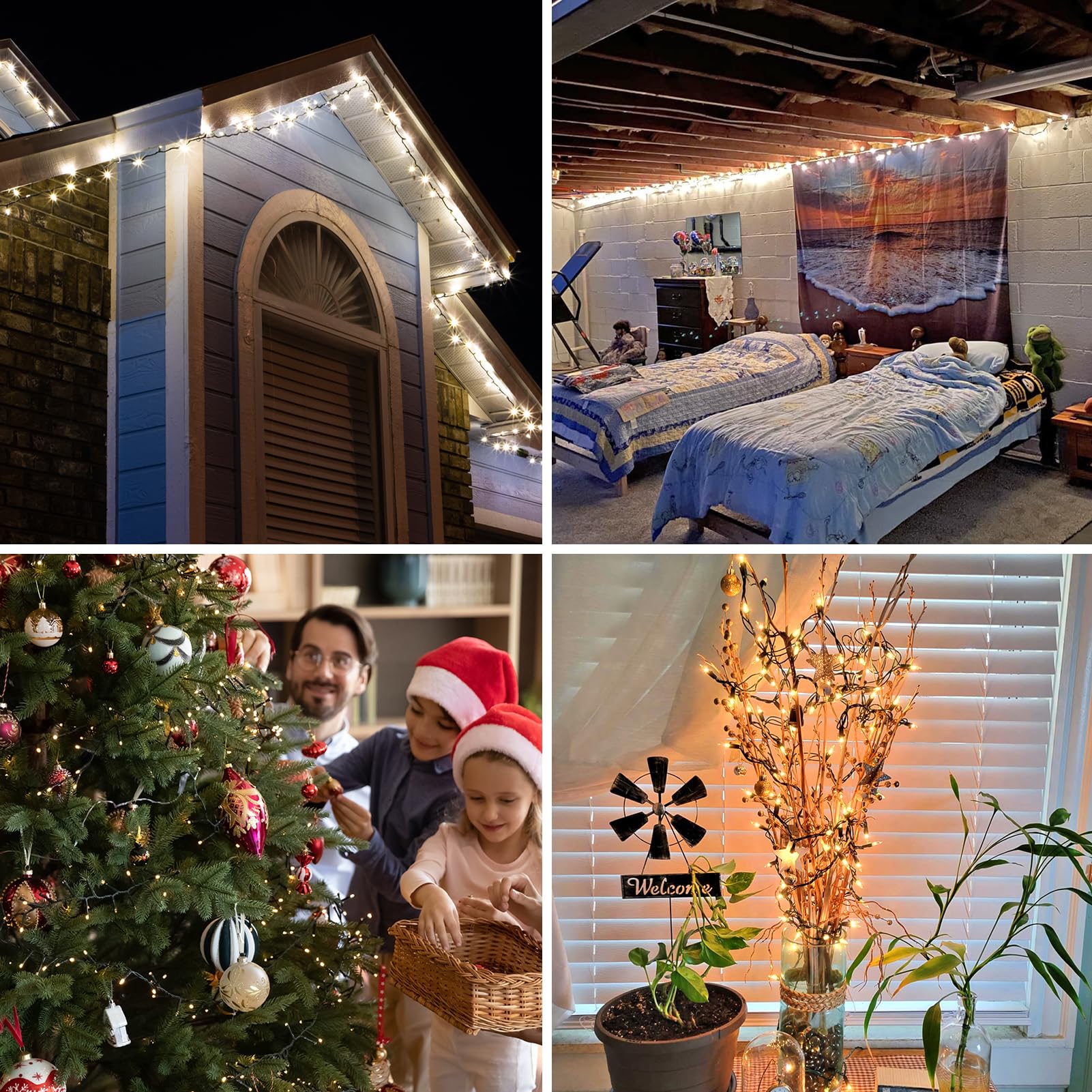 21Ft White Christmas String Lights Indoor,Warm White 100 Count String Christmas Lights Plug In, Mini Xmas Lights Outdoor Clear White Christmas Tree Lights-Christmas String White Lights For Bedroom