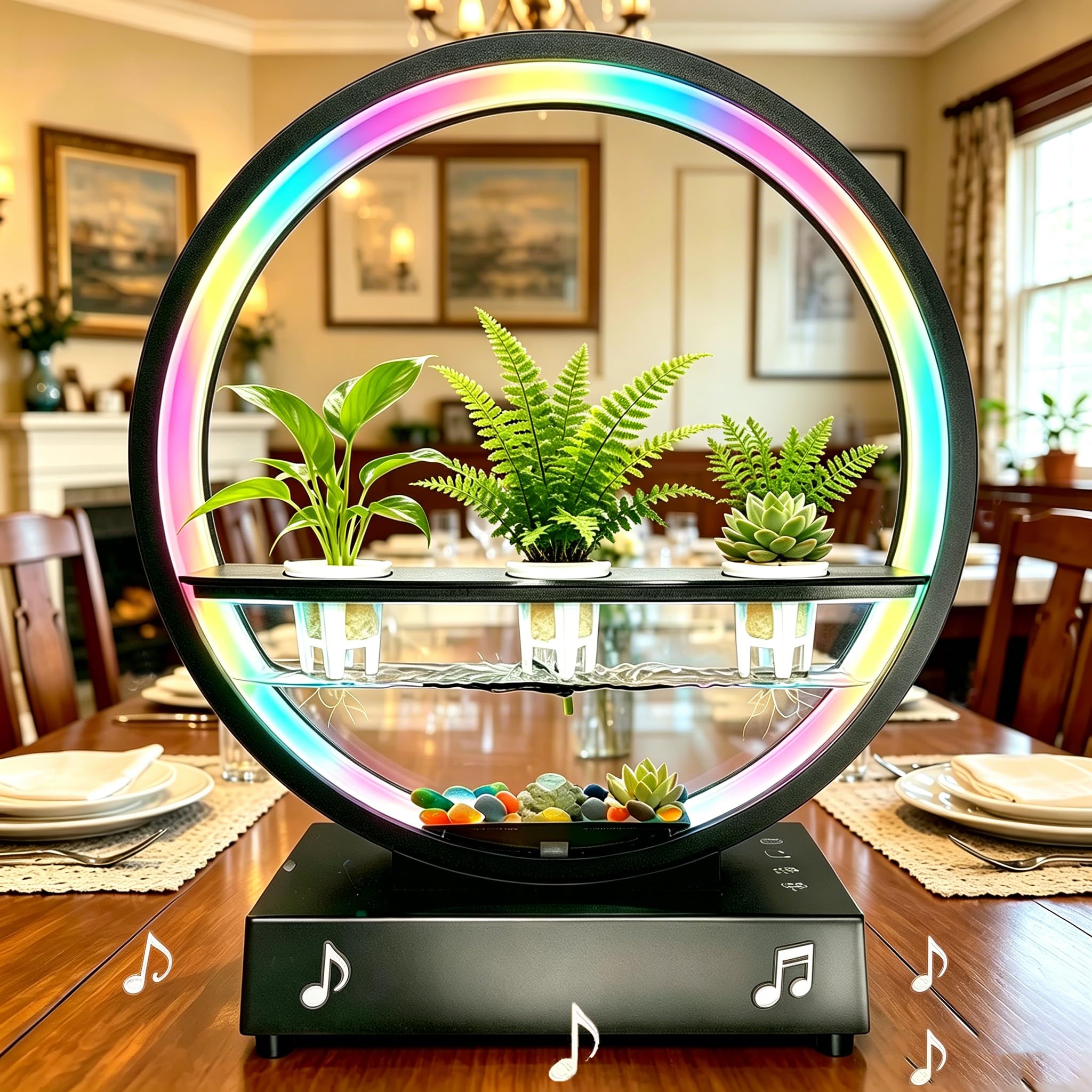 Mothers Day Decorations Lights with Bluetooth Speaker RGB Color Changing Table Ambient Plant Growth Lights Gifts for Mom Mother 