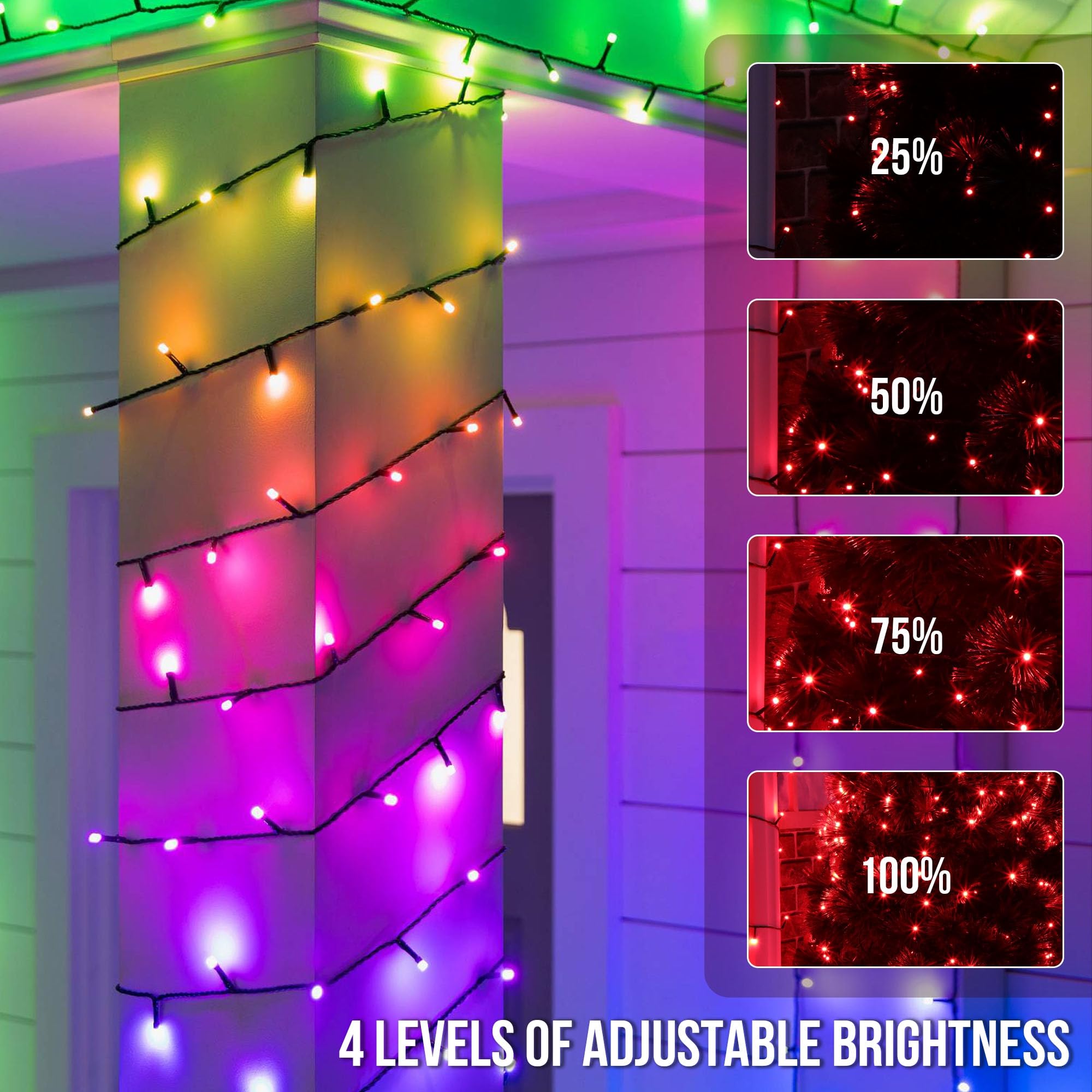 164 Ft 500 Led Christmas String Lights, Waterproof Rgb String Lights With Remote Control& Timer Function, 24 Colors Changing Fai