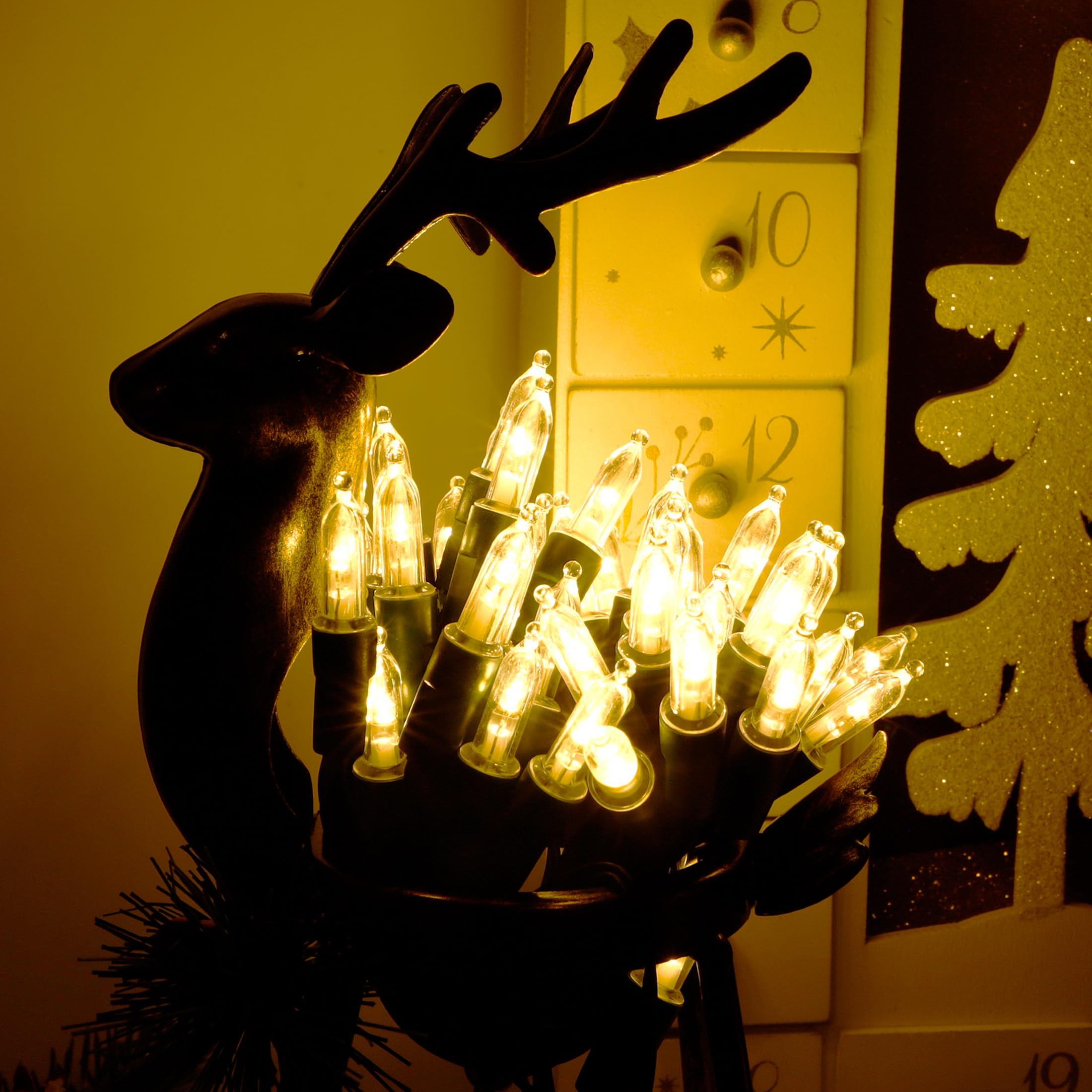 Blissun 50-Count Battery Operated Christmas Lights, Warm White, 16 Ft Fairy String Light Set (2 Pack) With 8 Modes For Tree & Wreath Decor