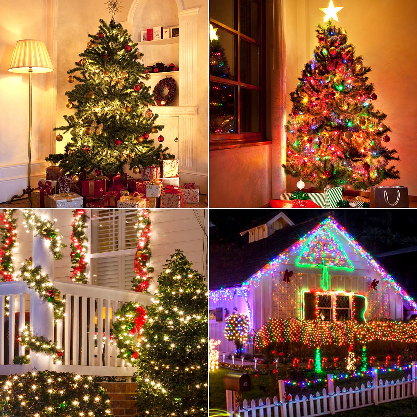 Chuya Halloween Christmas String Lights 500 Led Light Color Changing Warm White & Muticolor 11 Modes Ul588 For Christmas Tree Li