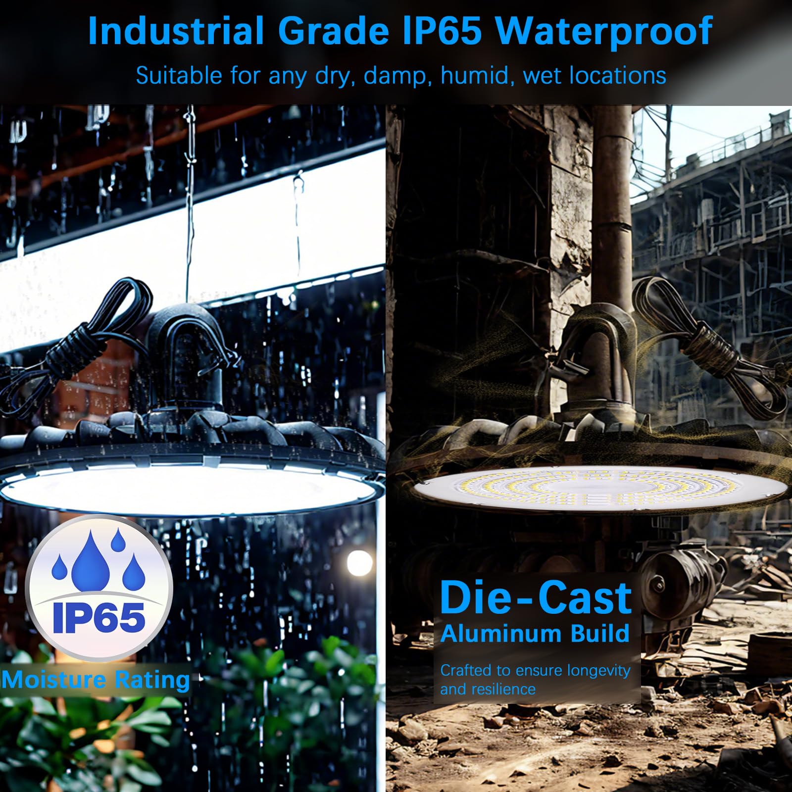 G Gjia 150W Ufo Led High Bay Light & High Bay Led Shop Lights, Ul Listed Va120C 5000K Daylight Commercial Lighting Plug-And-Play