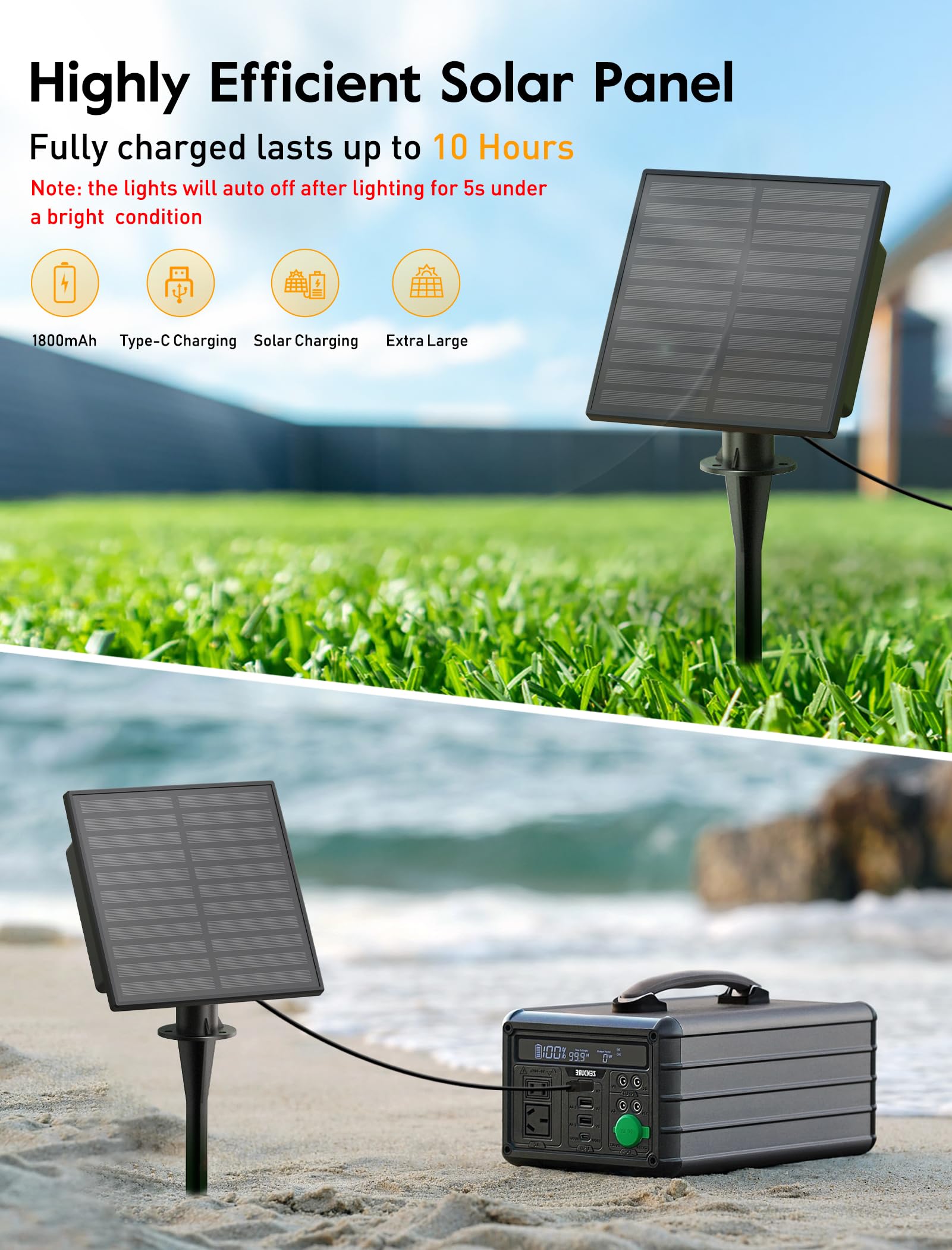 Minetom Solar Outdoor Lights - 38 Ft Solar String Lights With 15 G40 Shatterproof Led Bulbs, Commercial Waterproof Solar Powered