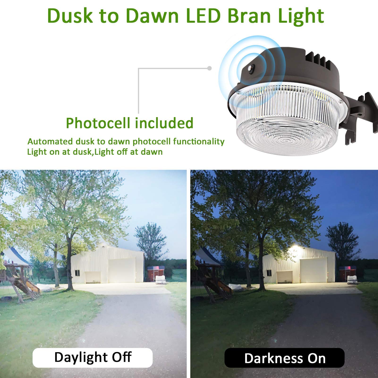 Paktonvo 70W Led Barn Light, 9800Lm Dusk To Dawn Outdoor Security Light, Etl Listed