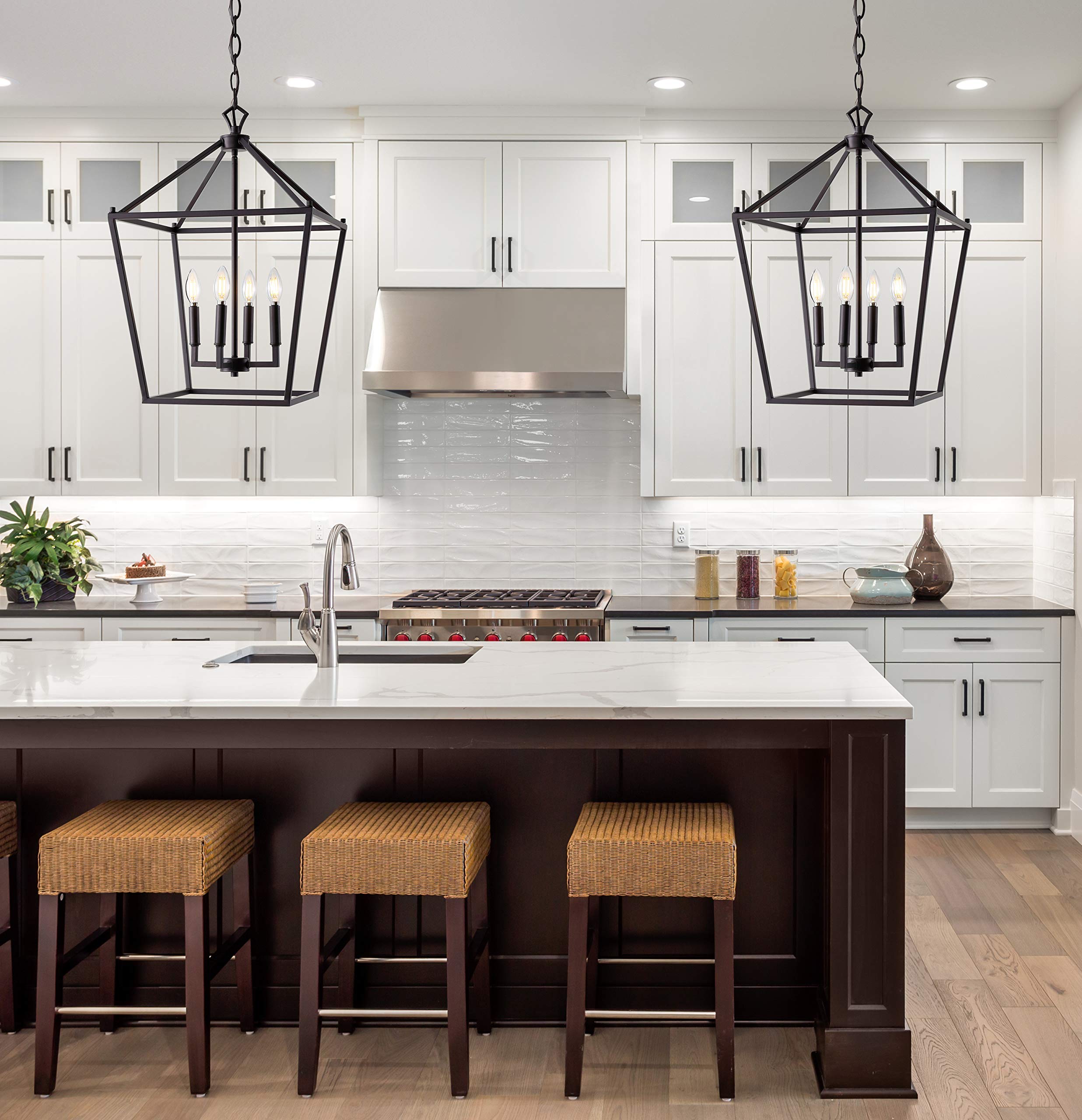 Jonathan Y Jyl7437A Pagoda Lantern Dimmable Adjustable Metal Led Pendant Classic Traditional Farmhouse Dining Room Living Room K