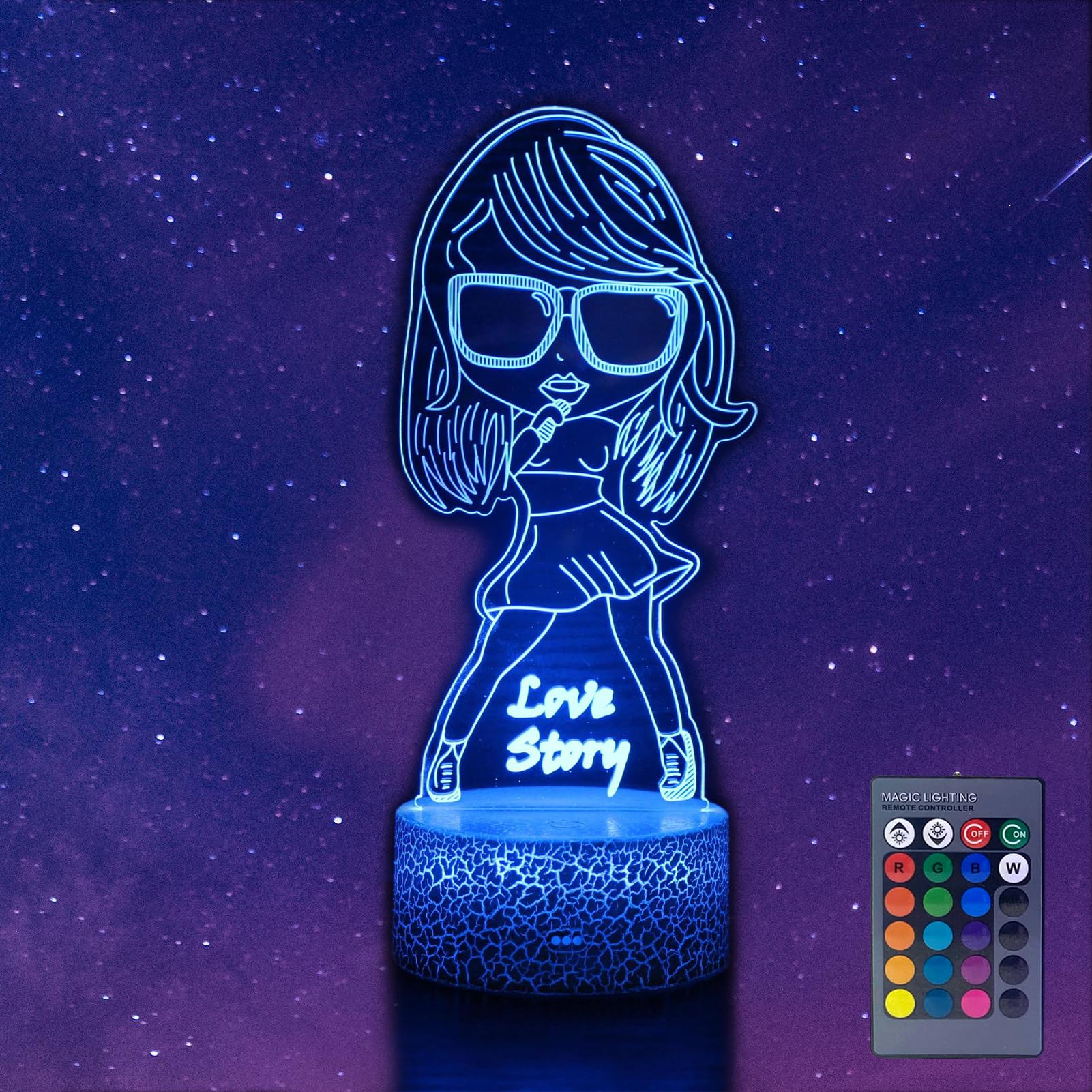 Roly Bee 3D Colorful Smart Night Light With Remote Control And Smart Touch  Suitable For Home ChildrenS Room Decoration  Music Parties  Birthdays  And Christmas Fans Best Peripheral Gifts