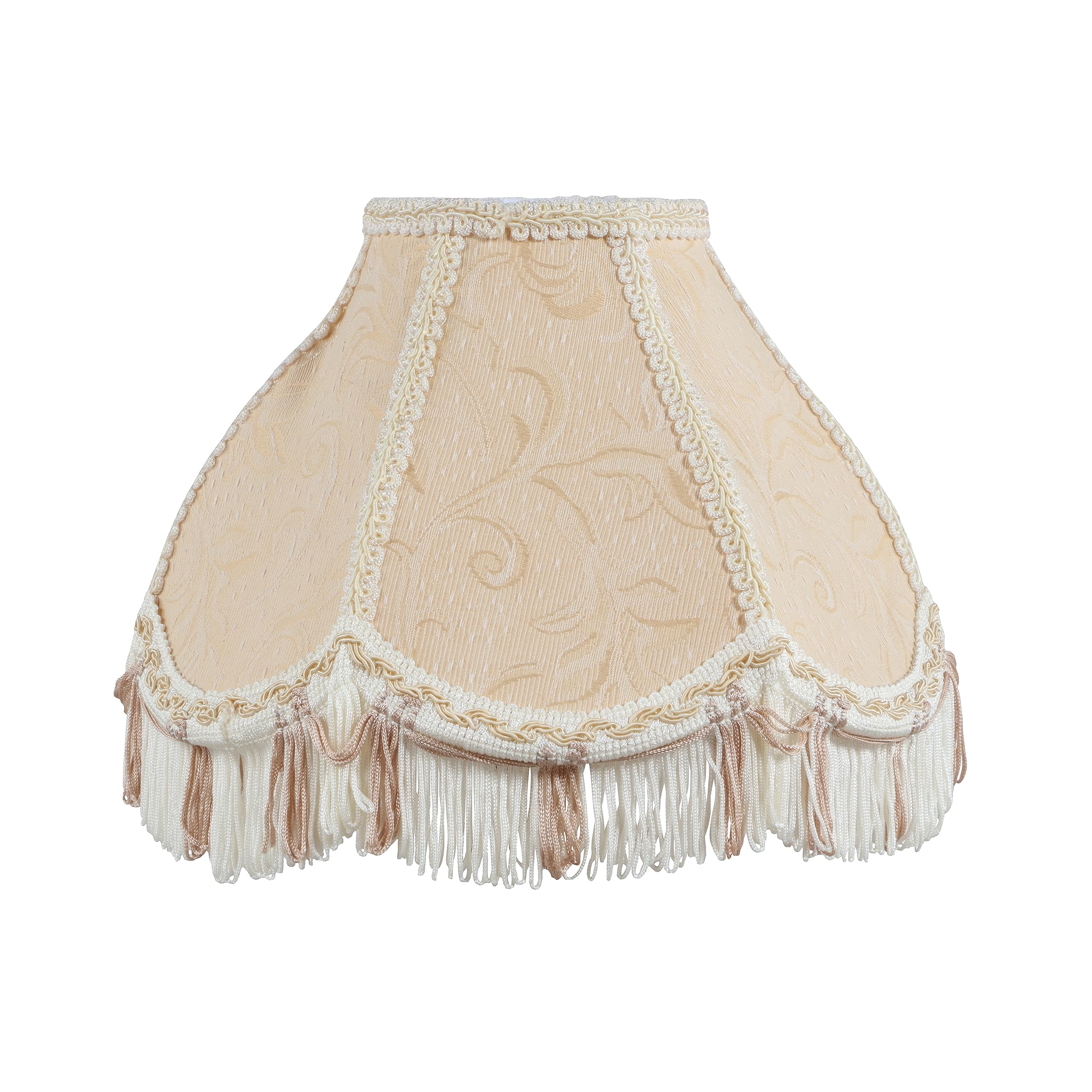 Aspen Creative 55006, Transitional Scallop Bell Shape Uno Lamp Shade, Wheat, 5&quot; Top X 10 1/4&quot; Bottom X 7 1/8&quot; Slant, Slip Uno 33Mm