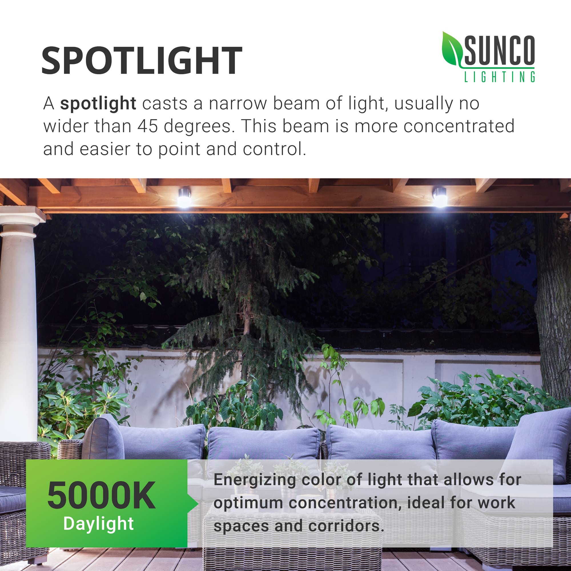 Sunco Lighting PAR30 LED Flood Light Bulbs, 11W=75W, Dusk to Dawn, 5000K Daylight, IP65 Waterproof, 4 Pack