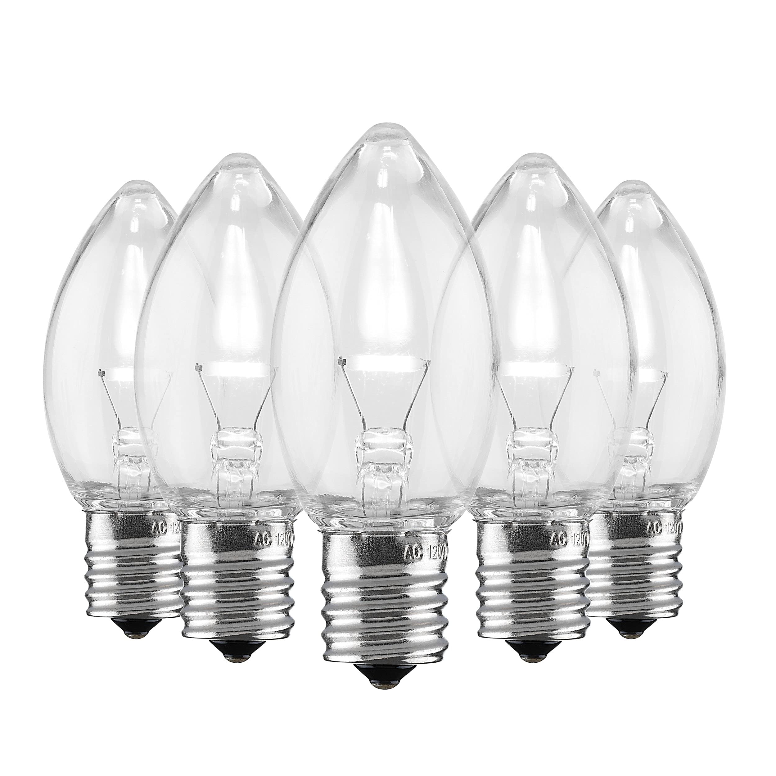 Set of 500 Holiday Lighting Outlet C9 LED Christmas Lights | Cool White C9 LED Filament Lights | C9 Christmas Light Bulbs for In