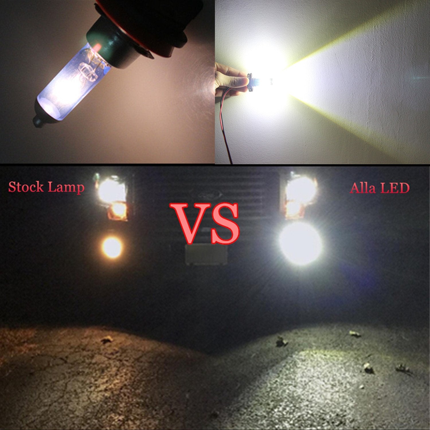 Alla Lighting PSX24W 2504 LED Fog Light Bulbs, 2400 Lumens, 6000K Xenon White, Super Bright Replacement for Cars and Trucks