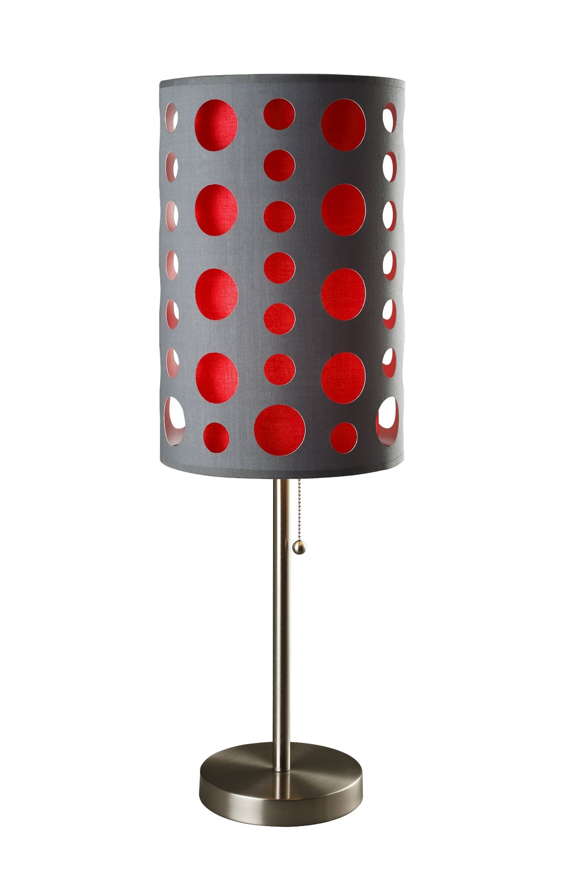 Ore International, Inc Ore International 9300T-Gy-Rd Modern Retro Table Lamp, 33-Inch, Grey/Red