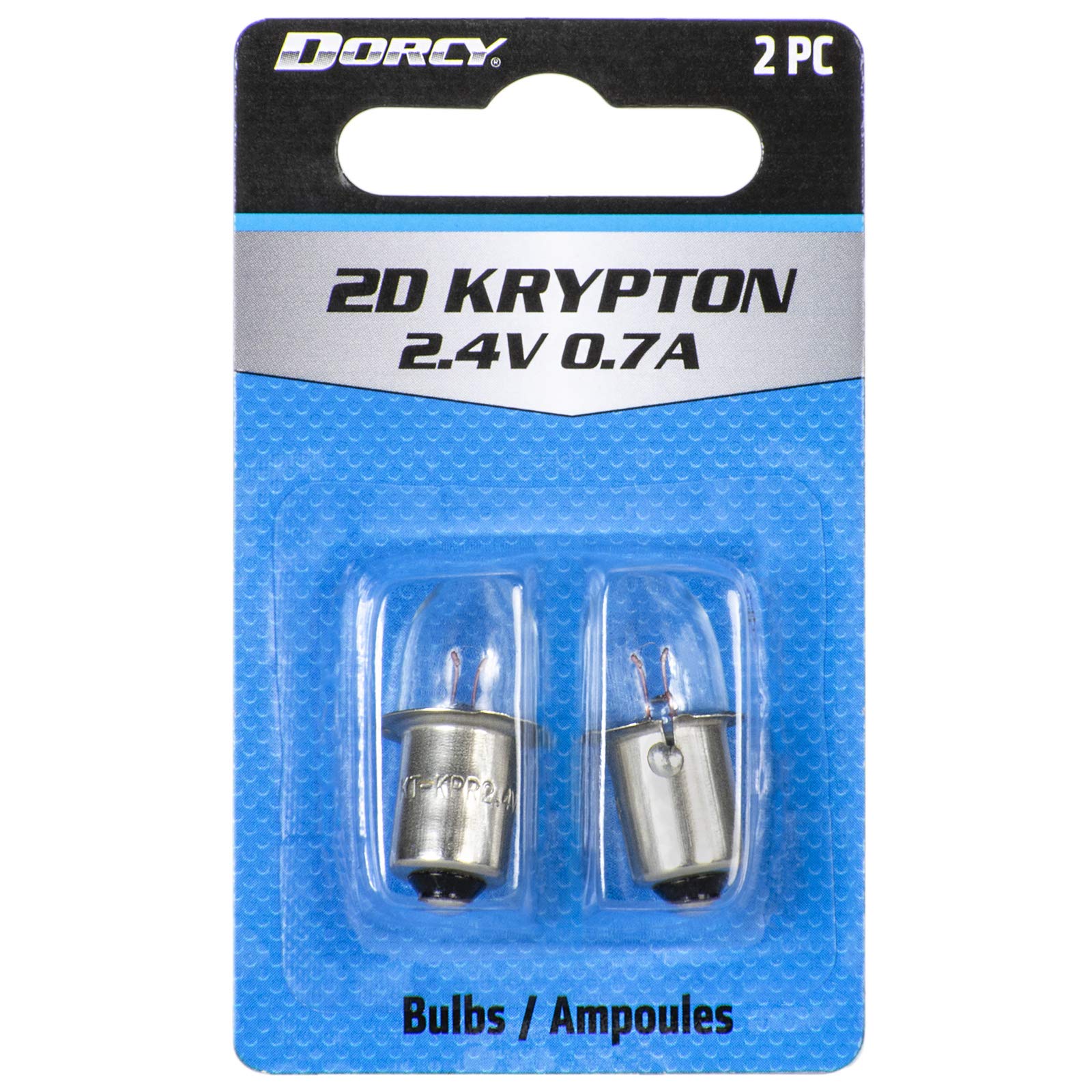 Dorcy 2D-2.4-Volt, 0.7A Bayonet Base Krypton Replacement Bulb, 2-Pack (41-1660) , Gold