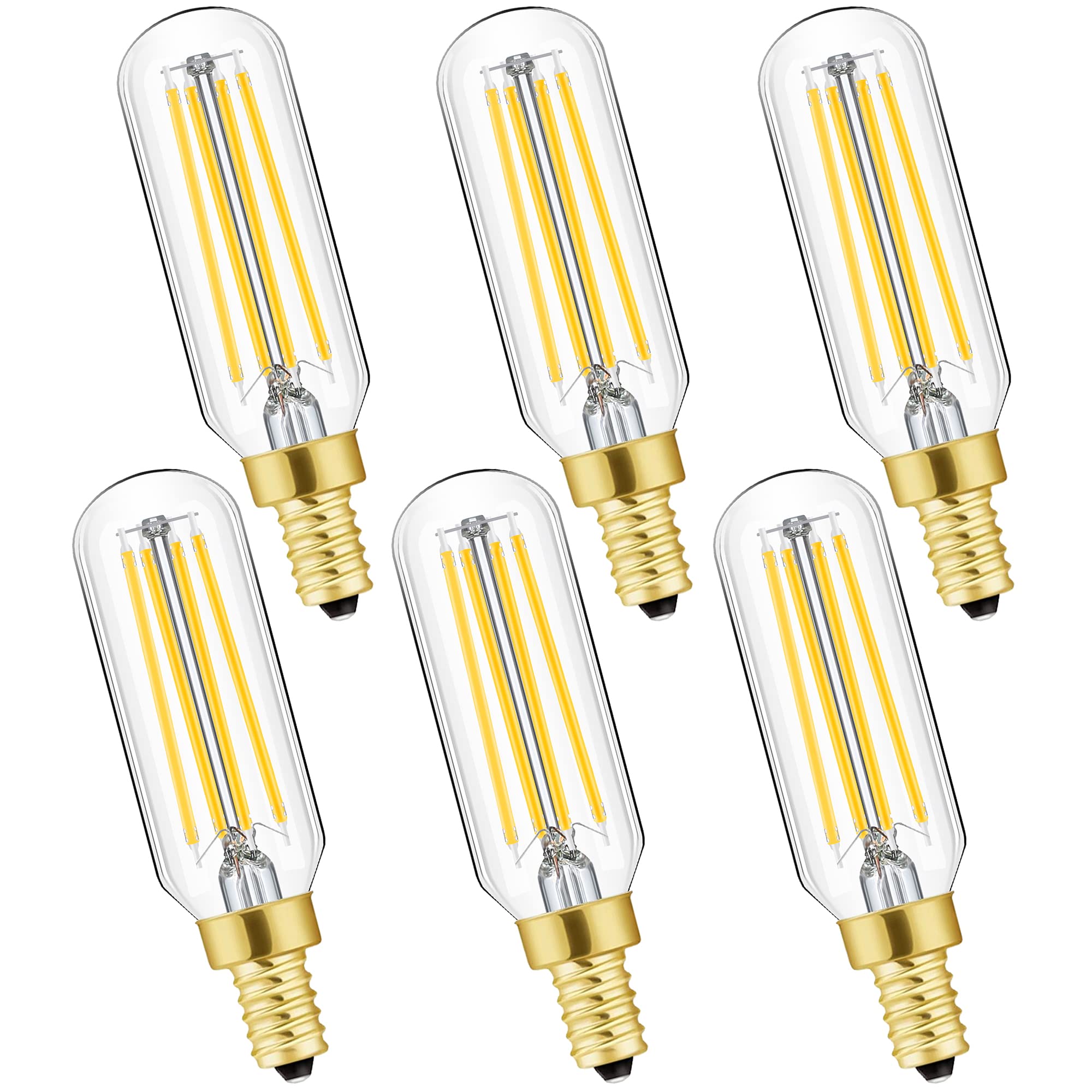 Dimmable T6 Led Bulbs, 8W E12 Edison Light Bulbs Soft White 3000K,800Lm, 100W Candelabra Incandescent Bulbs Equivalent Vintage L