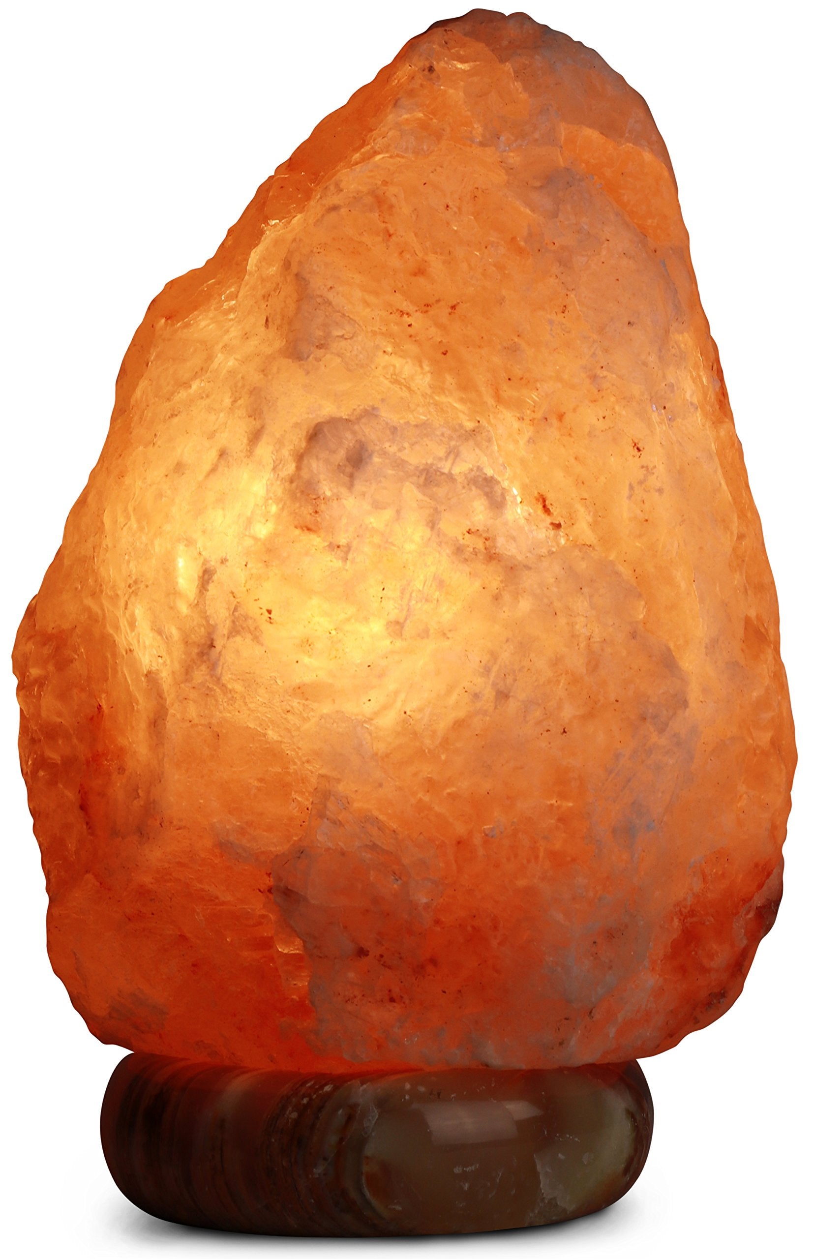 DeluxeComfort Cylinder Himalayan Rock Salt Natural Crystal, 9.5 Inches Tall-Soft Calm Light-Table Lamp, Orange Hue, 9.5&quot;, (NSL-AB-95)