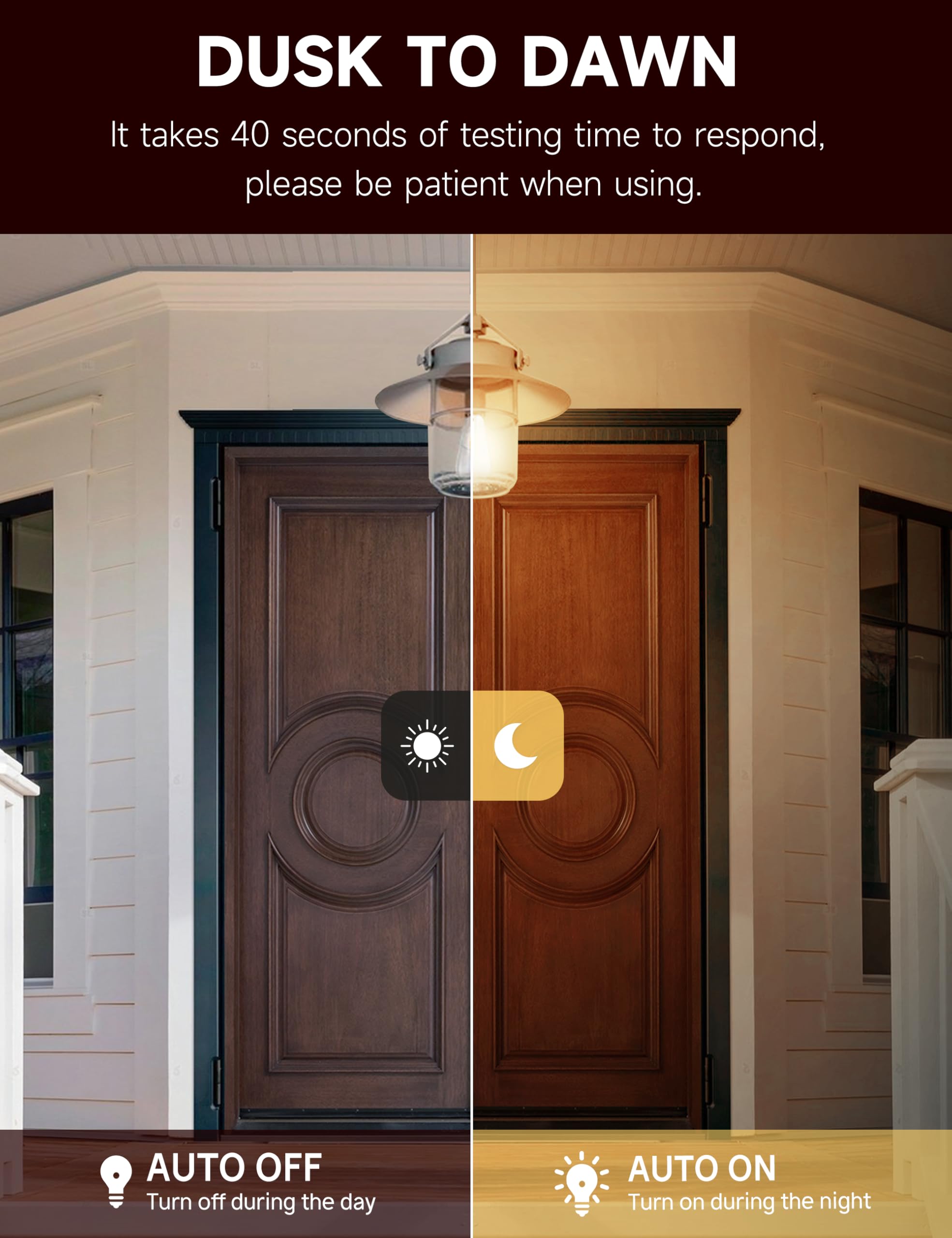 Unilamp Dusk To Dawn Light Bulbs, Outdoor Light Bulbs, St64 6W Equivalent 60W, 2700K Soft White, 600Lm Led Outdoor Lighting, E26