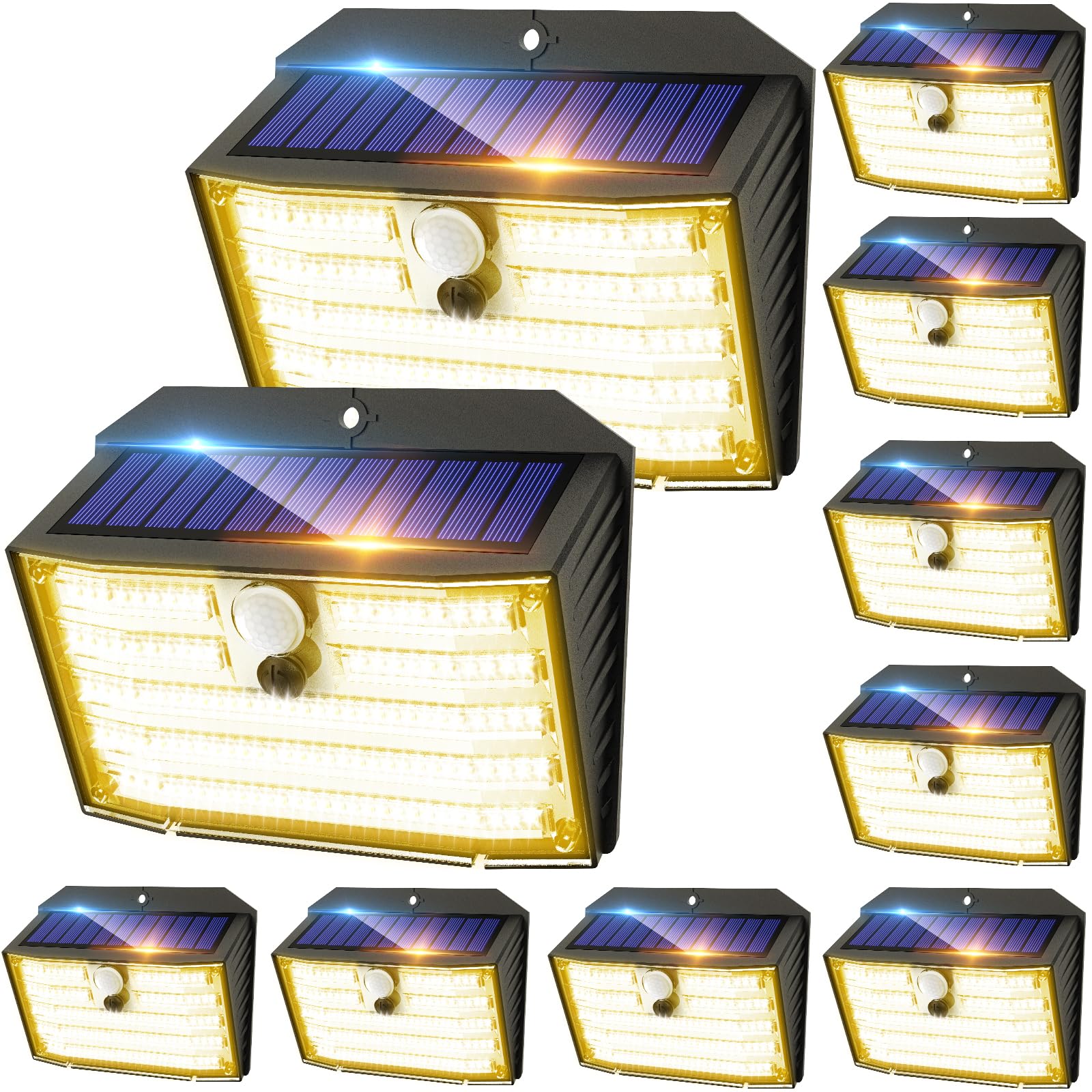 CLAONER Solar Lights Outdoor [???? ????????/126 LED], Wireless Motion Sensor Lights, IP65 Waterproof Security Lights 3 Modes, 27