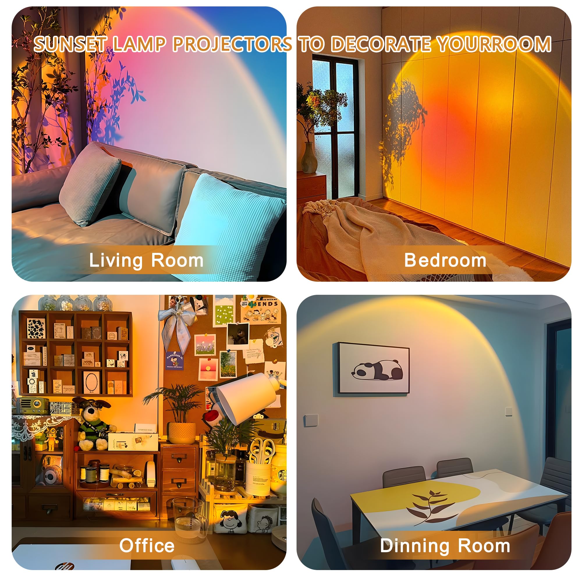 QST EXPRESS Sunset Lamp Projector, Multicolor Changed Night Light with Remote,APP Control, 360Rotation for Party, Bedroom Decor,