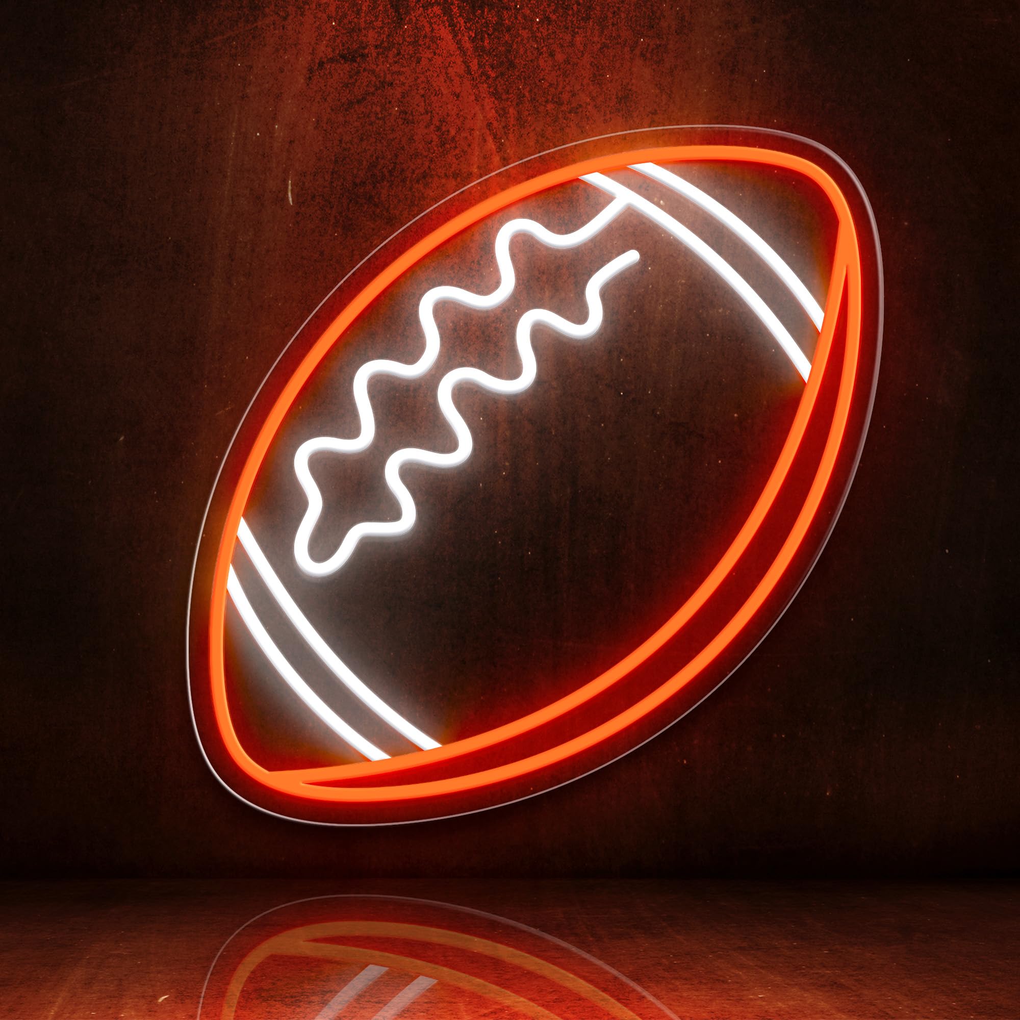 CULOIS Football Neon Sign, 12.6inx12.6in, Orange-Football, LED Light for Wall Decor in Bedrooms and Game Rooms