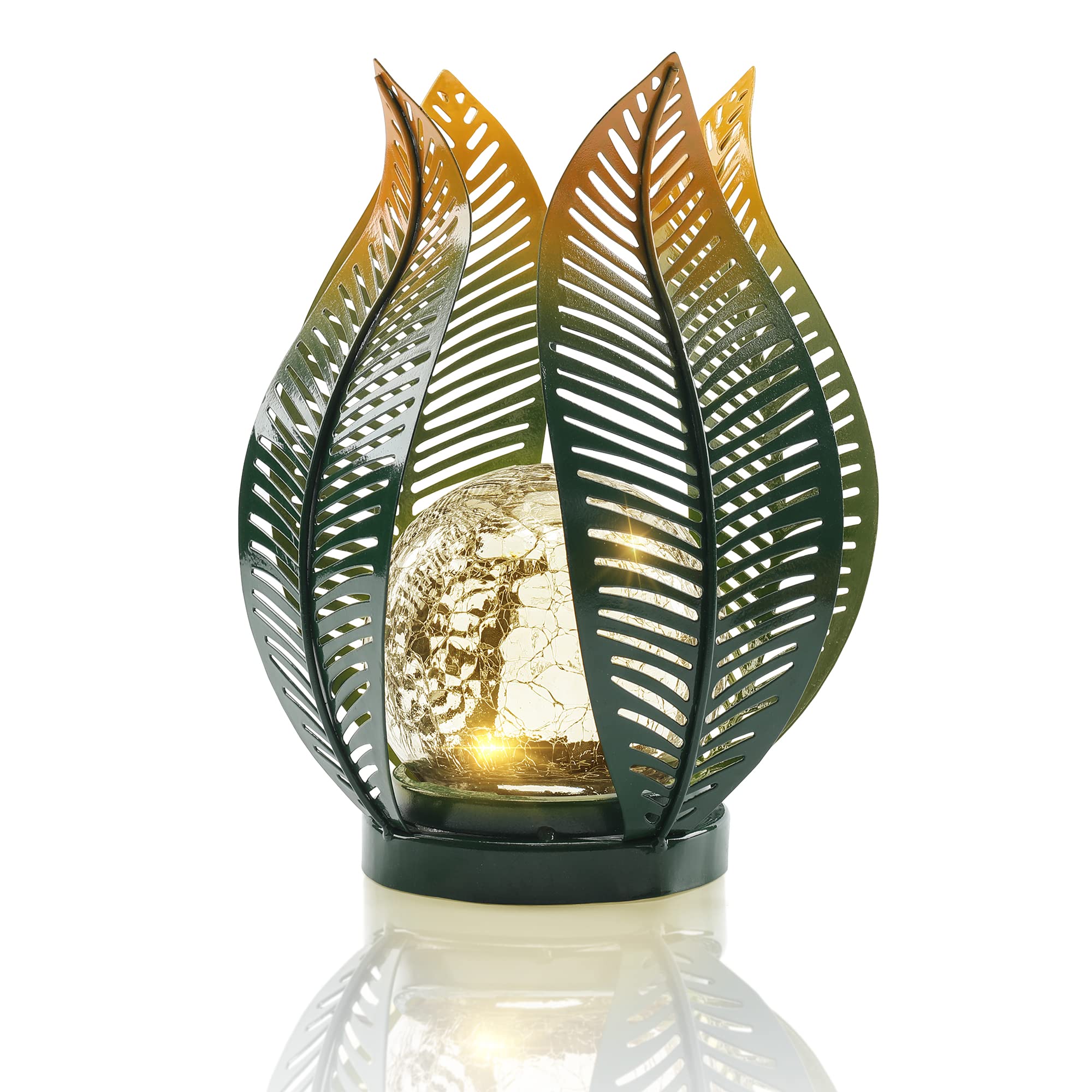 Qzge Solar Garden Lights Outdoor Decorations Garden Decor,Crackle Globe Glass,Gardening Gifts Waterproof Solar Lights For Outdoo