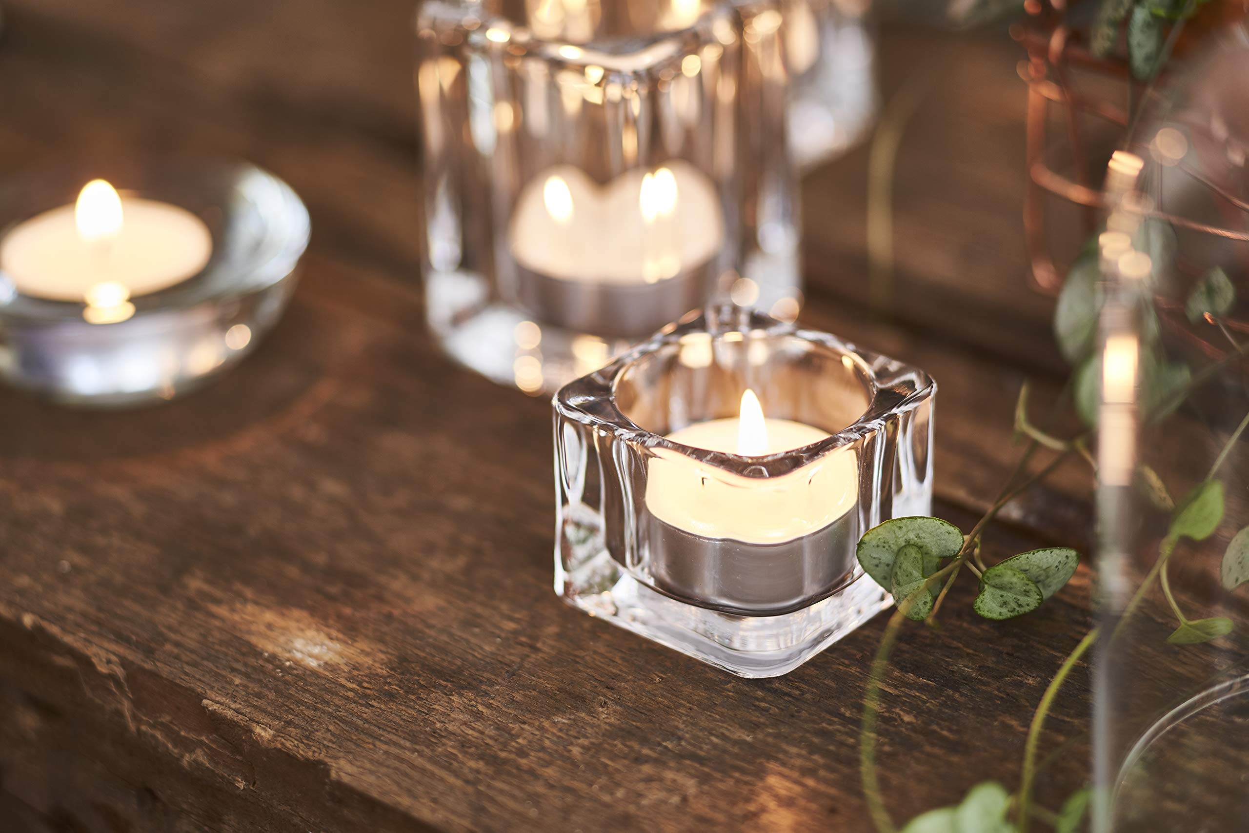 L'Ner Tea Light Candles – Set Of 100 Unscented Candles – Burns Aprx. 3.5 Hour – Party Candles – Tea Light Ambience Candles – Restaurant Decorations