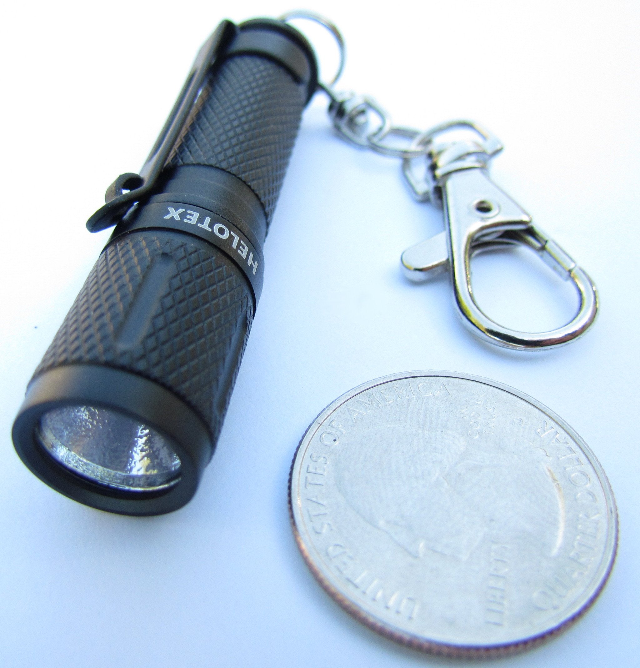 Helotex K1 Key Chain Flashlight - Durable Aluminum, Compact Design, Sleek Black Finish