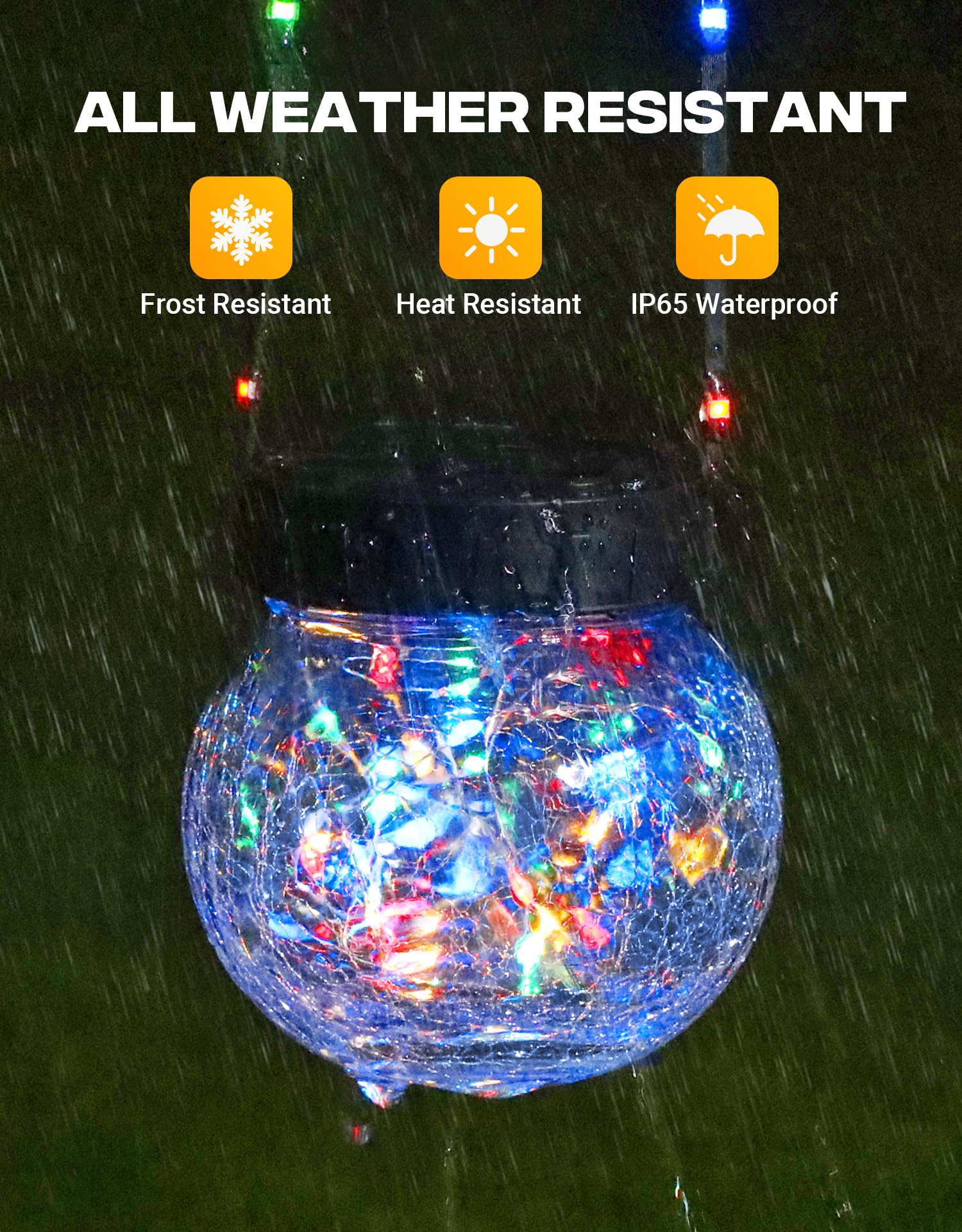 Partphoner Solar Lights Outdoor Waterproof 12-Pack  Solar Powered Hanging Lantern  ed Glass Hanging Globes For Yard Decor Christmas Decoration  Shepherd Hook  Garden Tree Ornaments  Rgb
