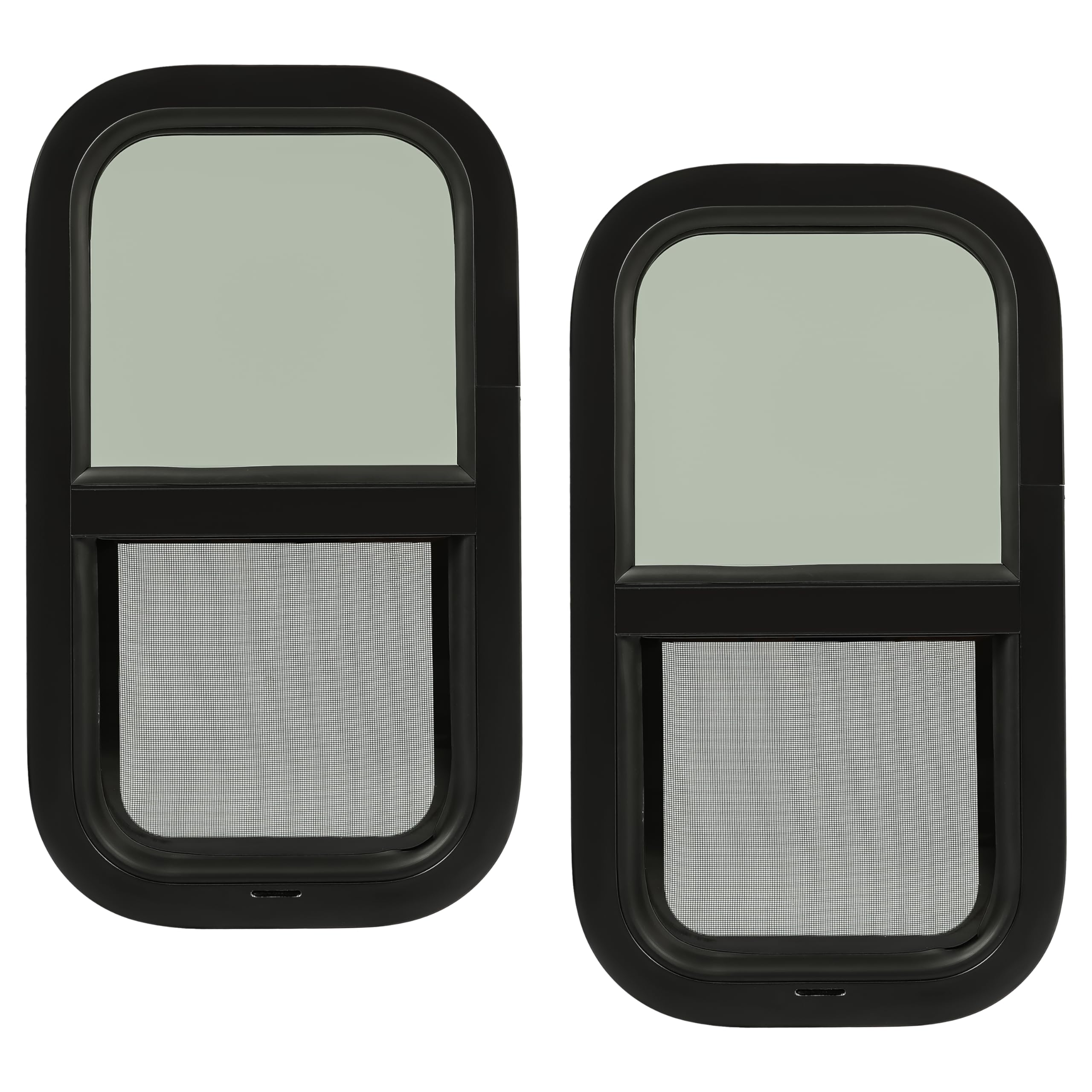 Kuafu Rv Side Window 12'' X 22'' Replacement Trailer Camper Cargo Vertical Slider Tinted Window With Mounting Ring Pair
