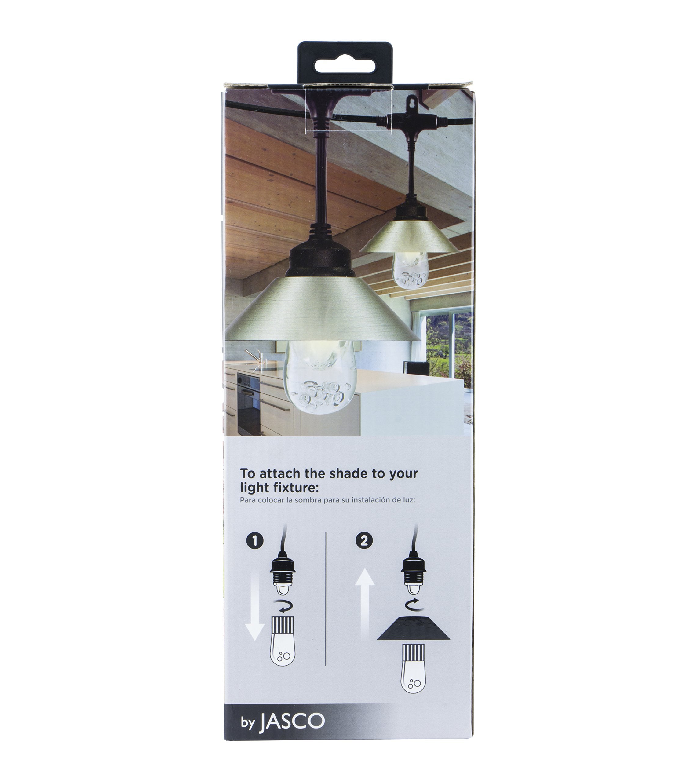 Enbrighten Cafe Add-On Accessory Lens Shades, 6 Stainless Steel Finish Lens Shades, Easy-To-Install, For Use With Enbrighten Cafe String Lights, 35917