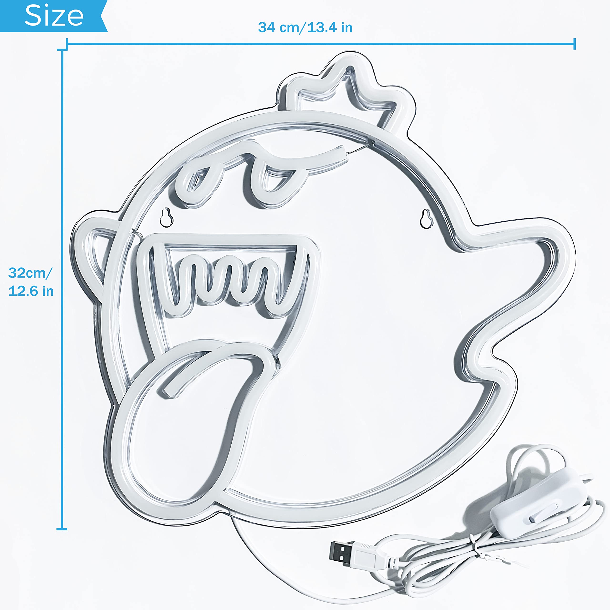 JOSEBRU Neon Sign King Boo The Ghost Face LED Neon Light Mario Lamp Acrylic Sign for Game Room Decor Gaming Light Accessory Gift