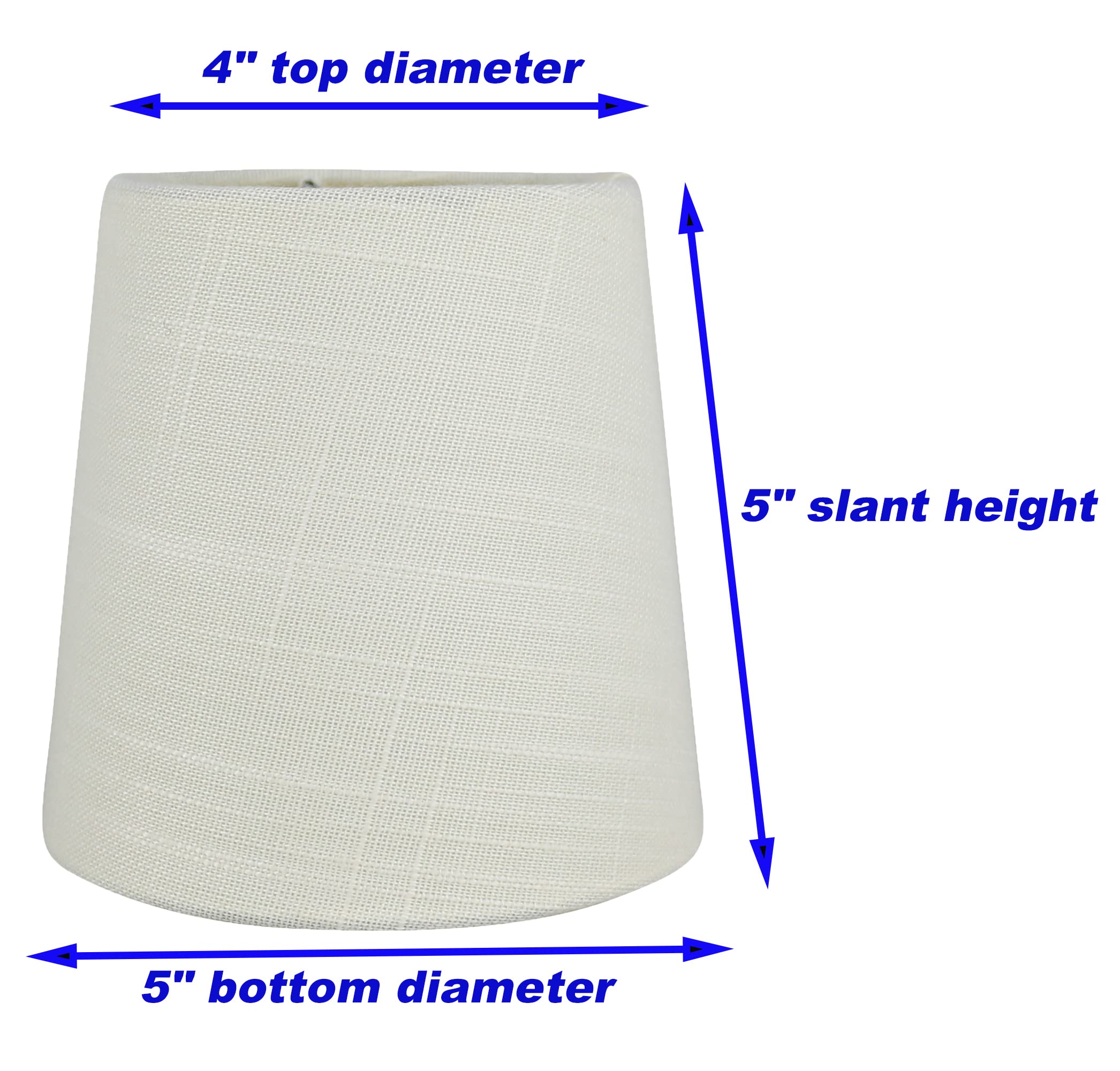 Meriville Set Of 2 Eggshell Linen Clip On Chandelier Lamp Shades, 4-Inch By 5-Inch By 5-Inch