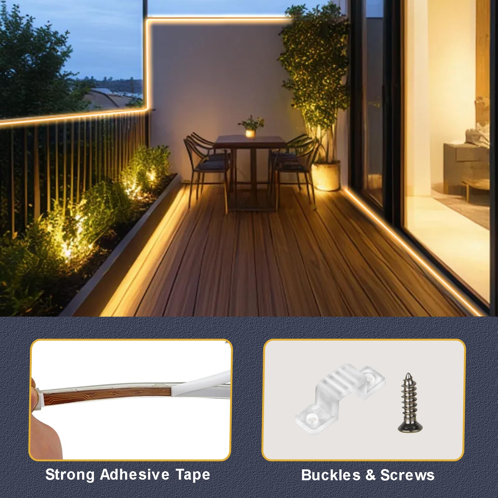 Zaiyw 32.8Ft Solar Led Strip Lights Outdoor, Ip68 Fully Waterproof Strip Lights With Timer Remote Dim, Self-Adhesive Cuttable Li