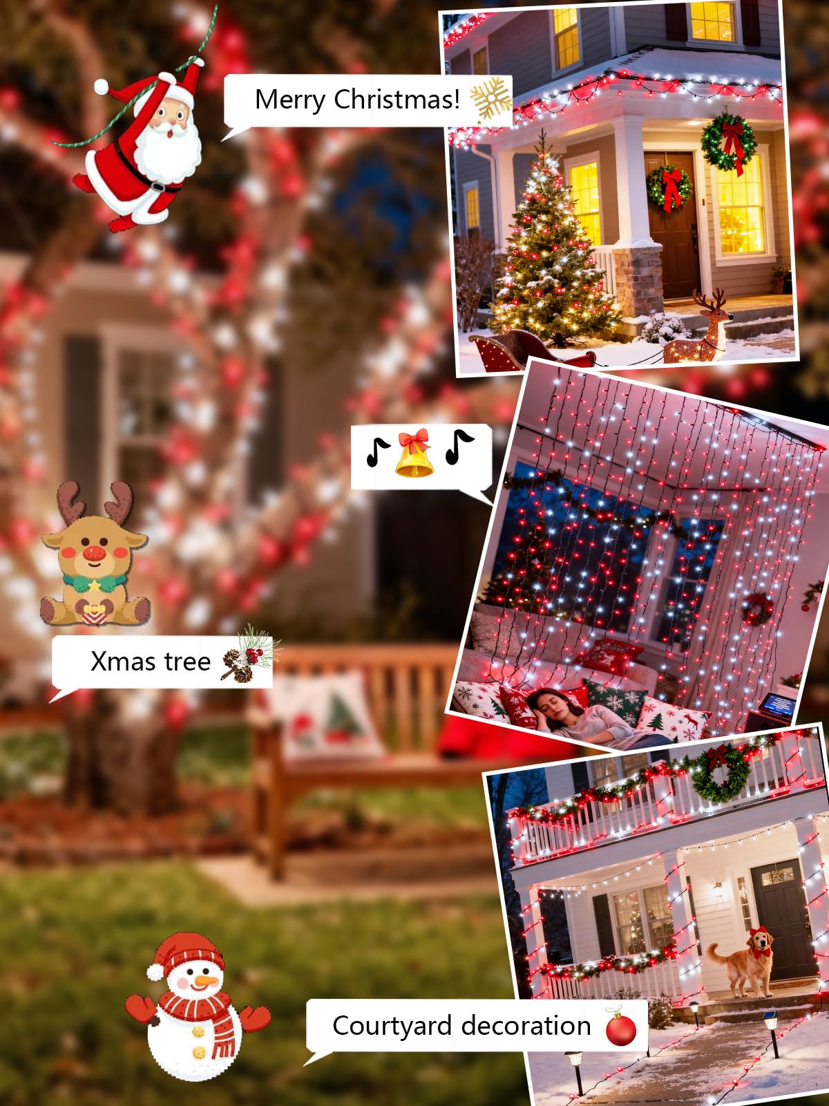 Voice Controlled Christmas Lights With Remote  99 Ft 300 Led String Lights Indoor Outdoor With 12 Modes 3 Timers  Dimmable Twinkle Light Plug In Waterproof For Xmas Tree Party Decor  Red And White