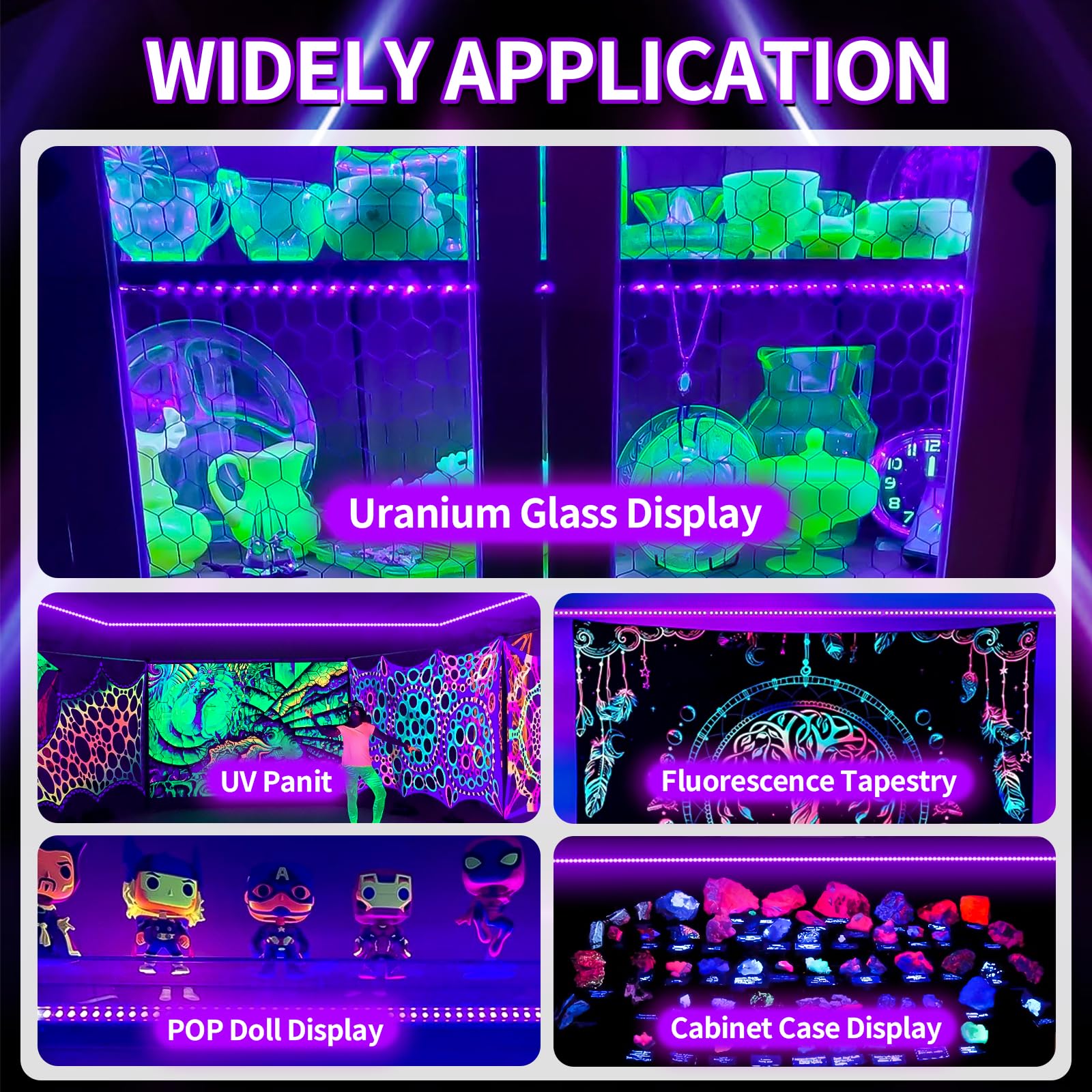 Tigqiang 20Ft Led Black Light Strip, Flexible Purple Light For Indoor Parties, 360 Lamp Beads, Non-Waterproof