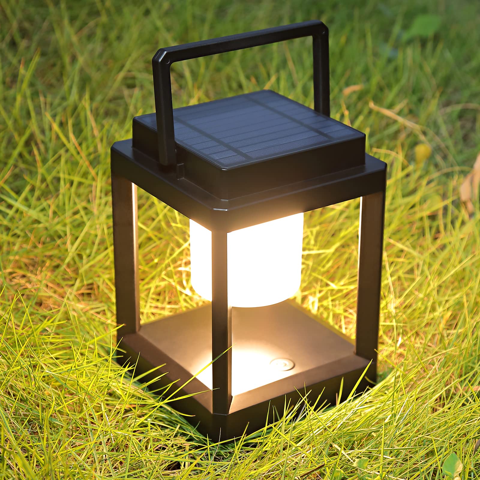 Letry Outdoor Table Lamp, Brightness Led Nightstand Lantern, Portable Rechargeable Solar Lamp Waterproof, Touch Control Outdoor Lamps Cordless Lights Decorative For Patio/Walking/Reading/Camping