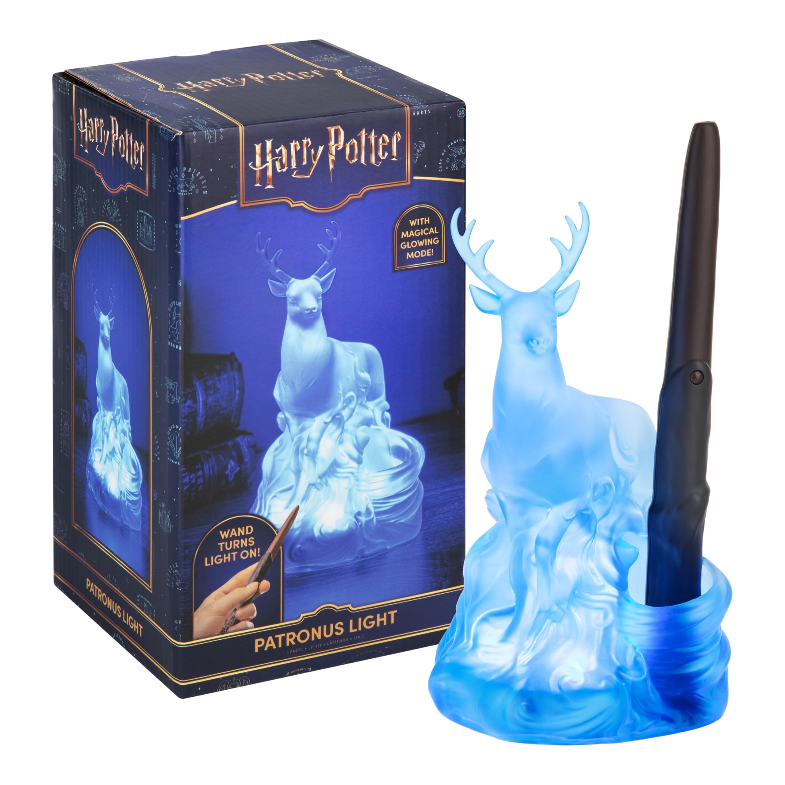 Paladone Harry Potter Deer Patronus Light with Wand Remote Control, Officially Licensed Wizarding World Merchandise, Battery Pow