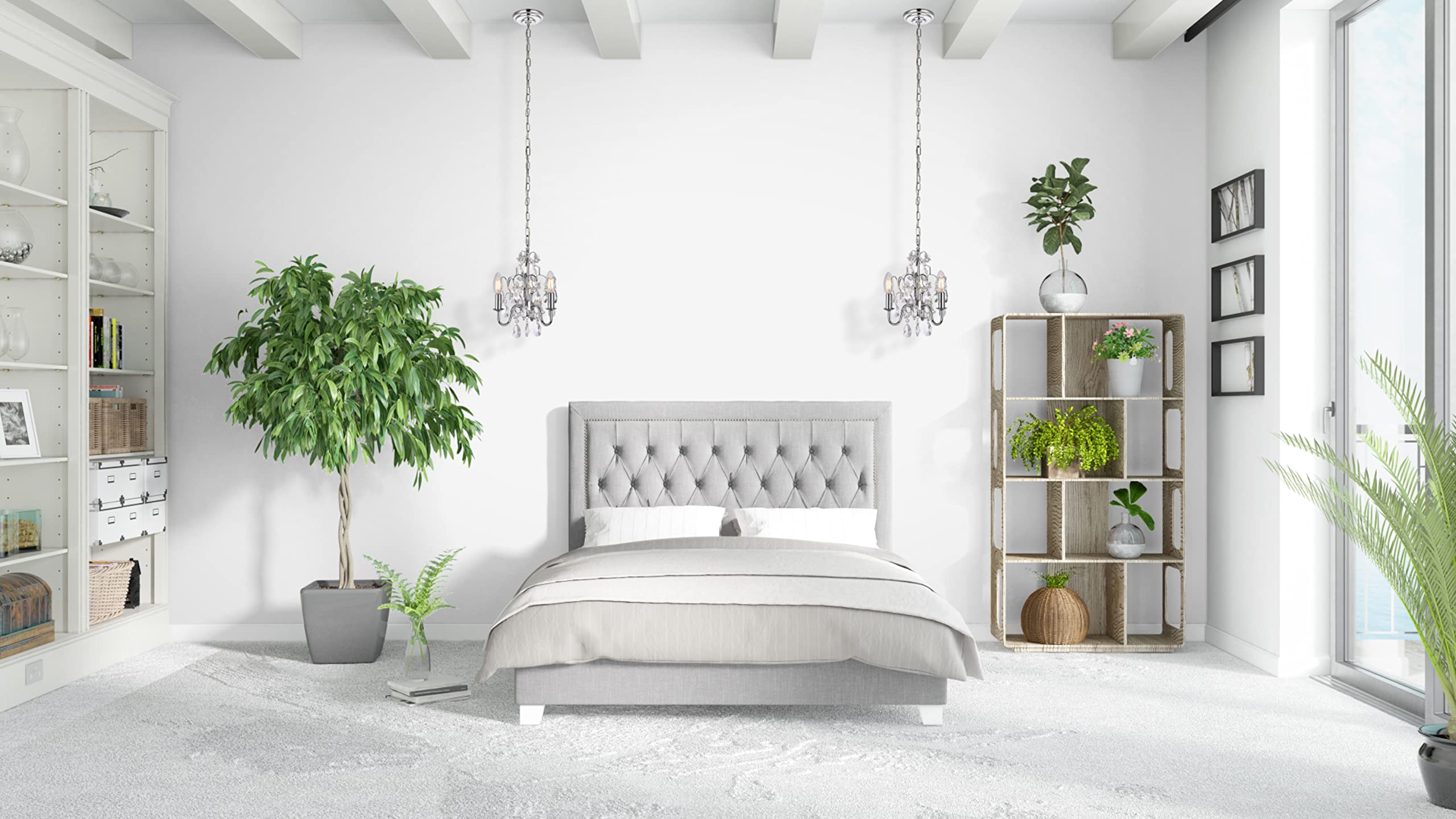 Elegant Lighting Living District Indoor Modern Home Decorative Bright Ceiling Kaede Collection Pendant D9.5 H12.2 Lt:3 Chrome Finish